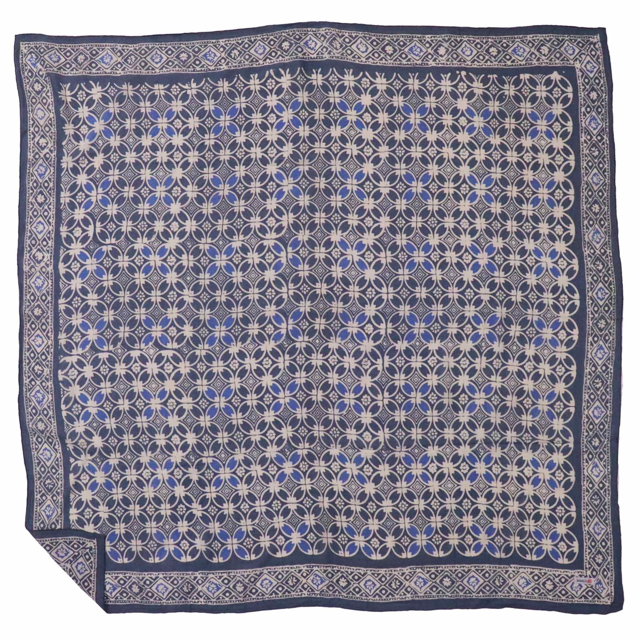 Large 39" Hand Dyed Batik Bandana Charcoal Gray, Size XL Scarf, Oversized