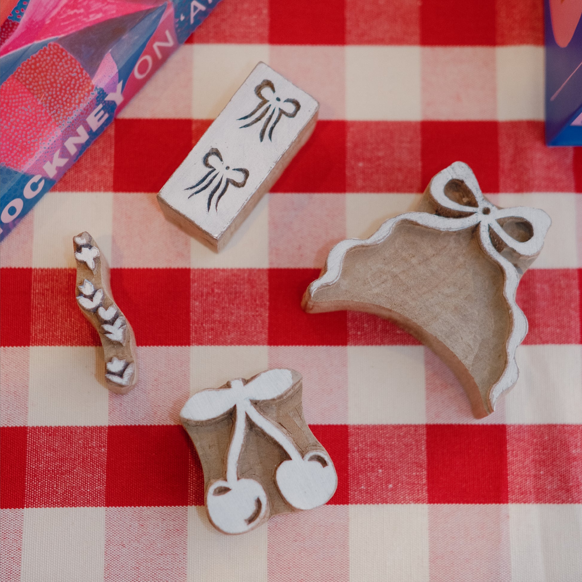 Block Printing Kit - Cherry Bow Print Tote Bag - JOYN