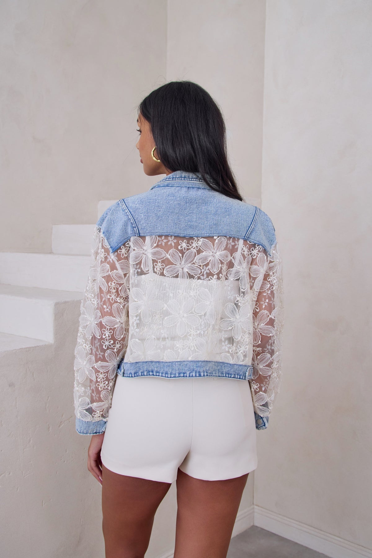 Denim Lace Jacket - Denim