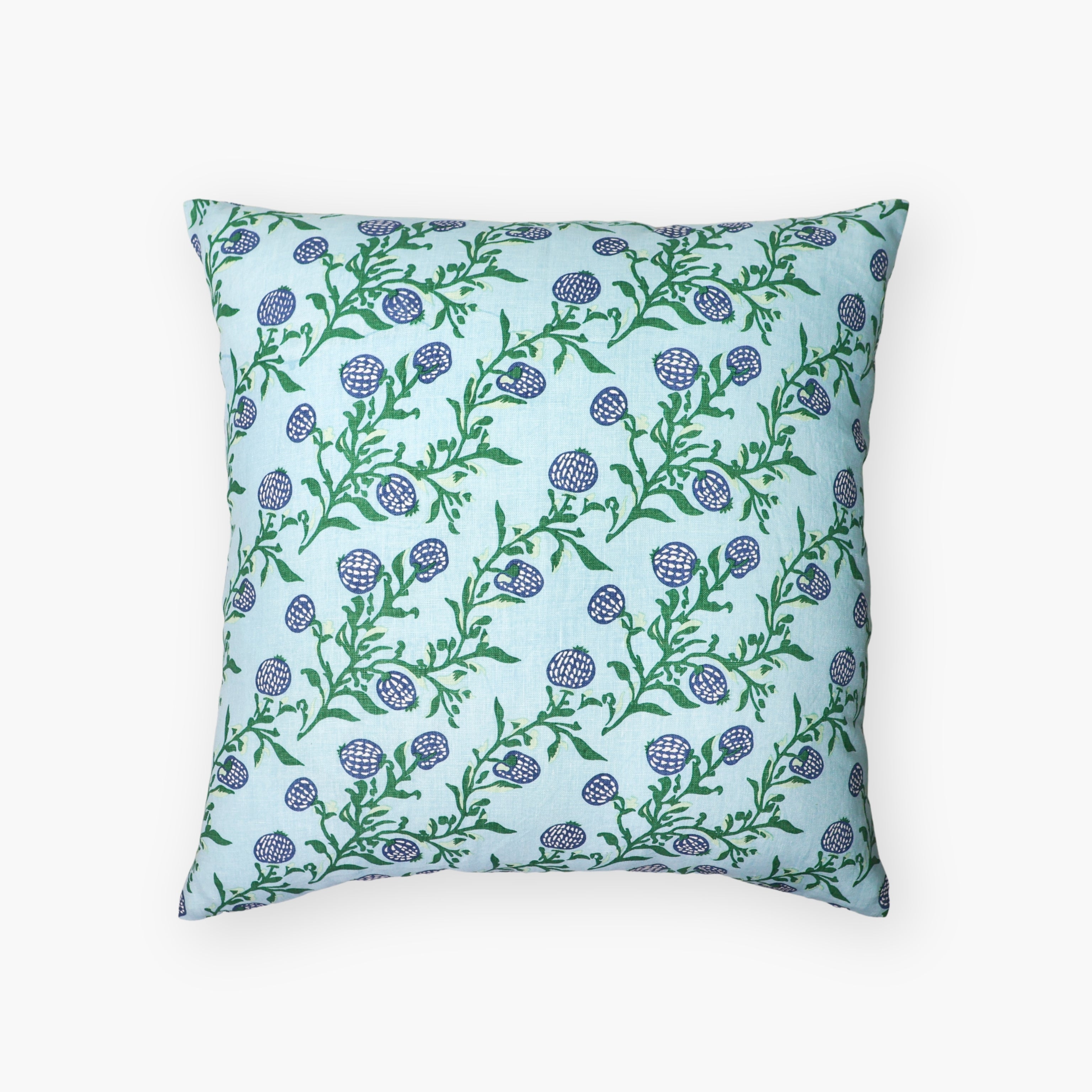 Rasa - Pure Linen Throw Pillow Cover - Pastel Blue