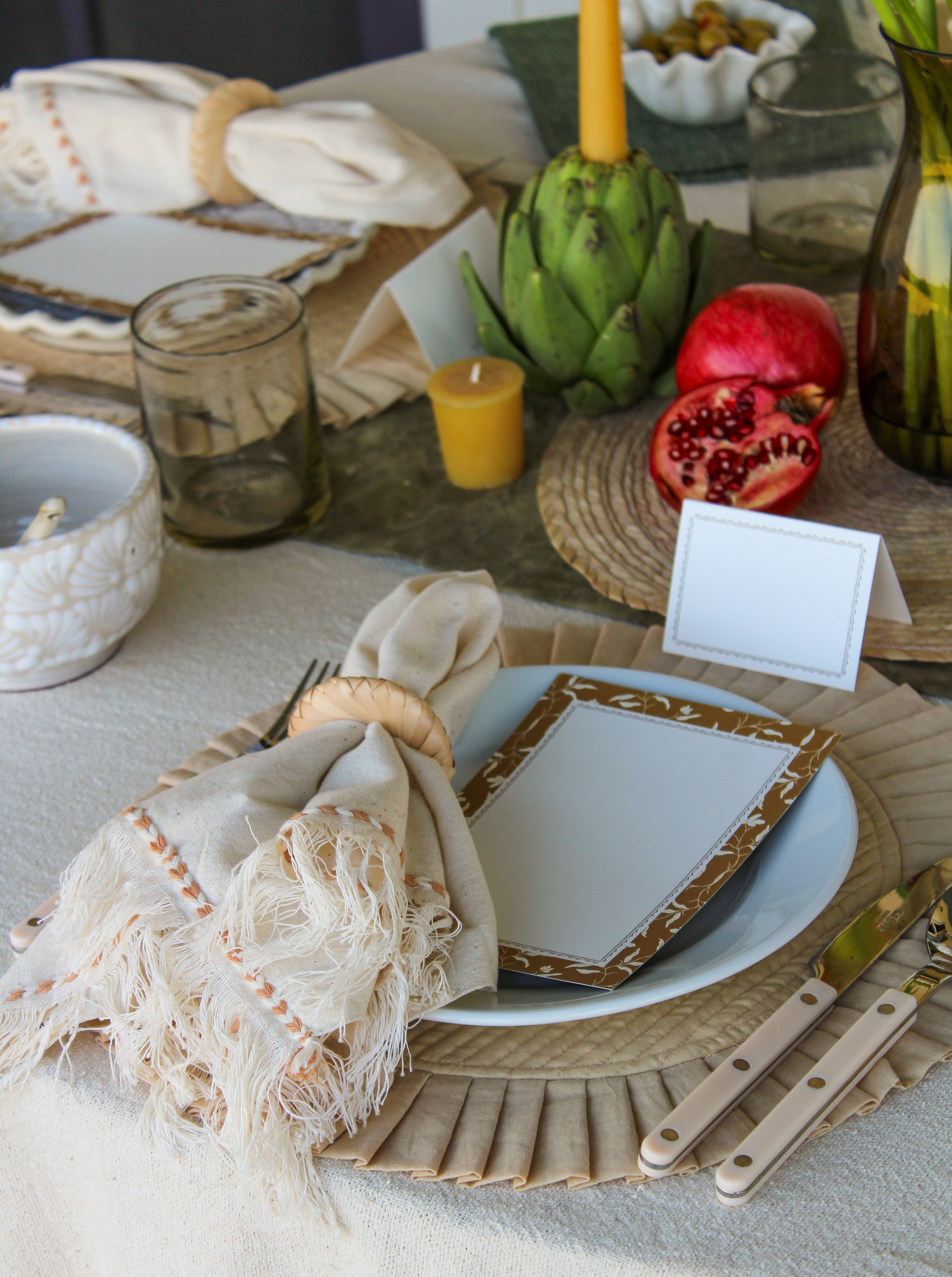 Tan Braid Detail Napkin - Thumbnail 5