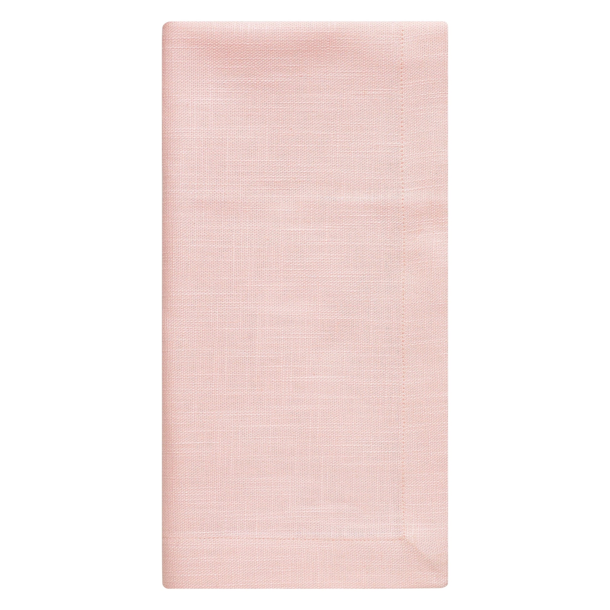 NP-4810-2020_3|Single blush pink reusable linen blend dinner napkin. Ideal for elegant dining table settings, special occasions, and daily use.