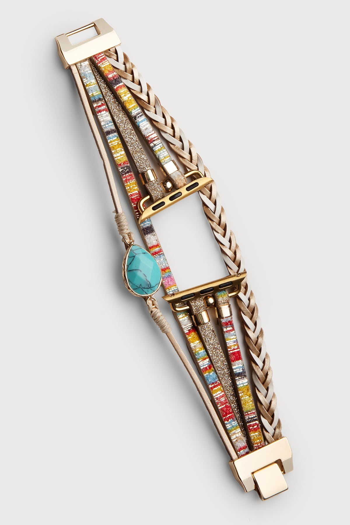 Boho Crystal Leather Apple Band - Multi