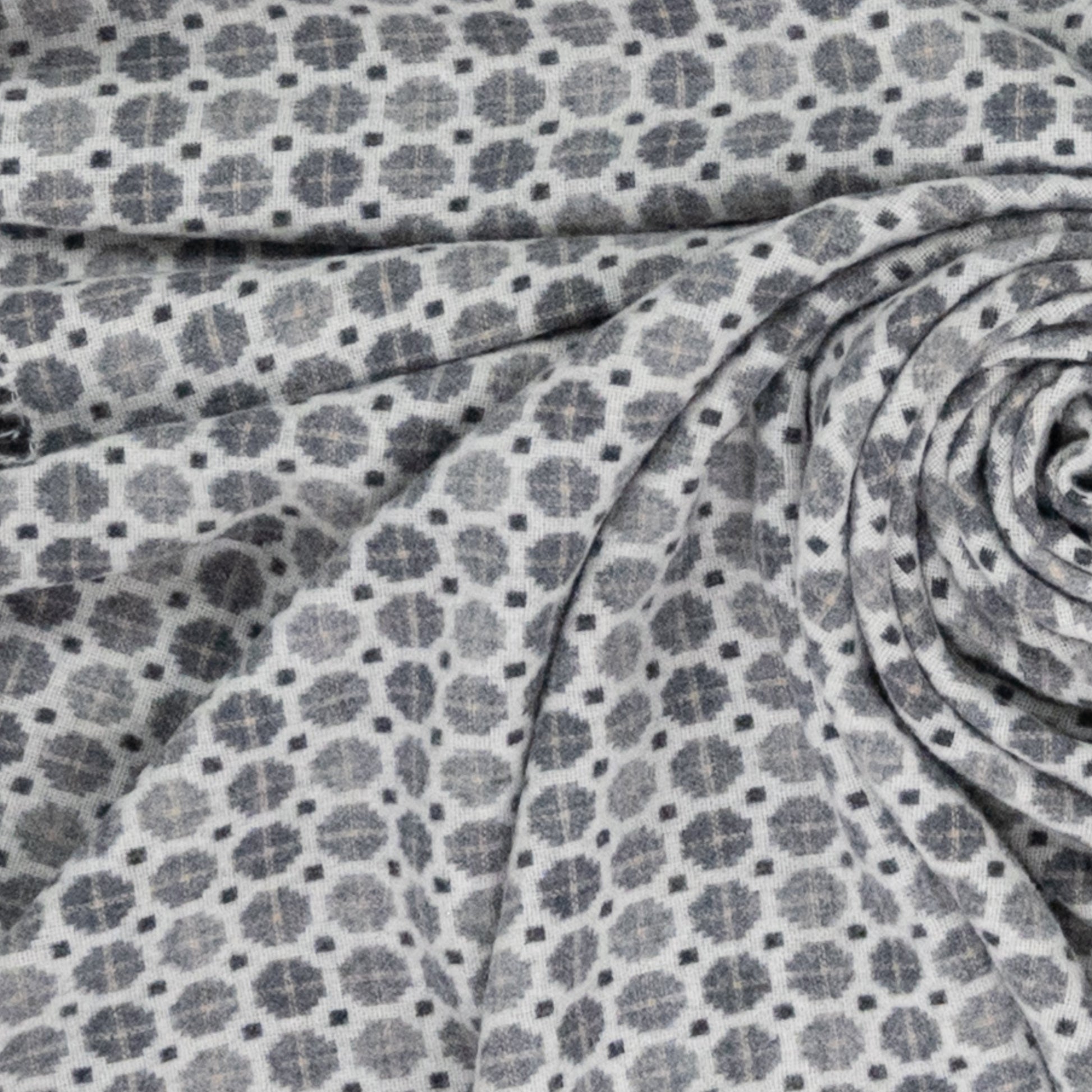 Southampton Home Merino Wool Medallion (Grey)-Throws and Blankets-[bar code]-Prince of Scots