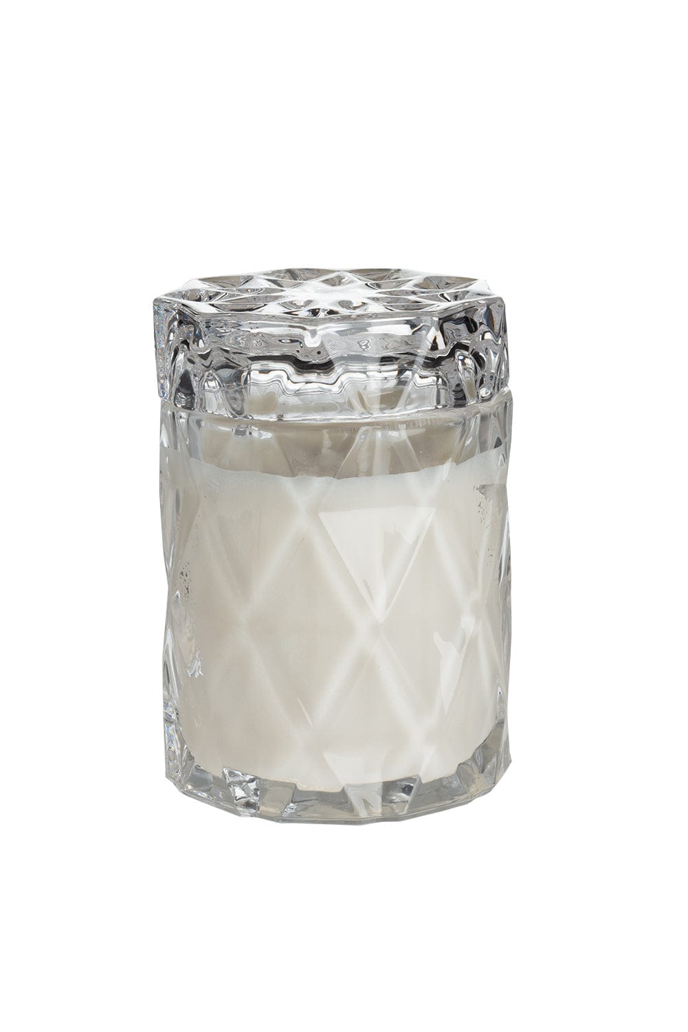 coconut wax candles in clear glass jar with lid