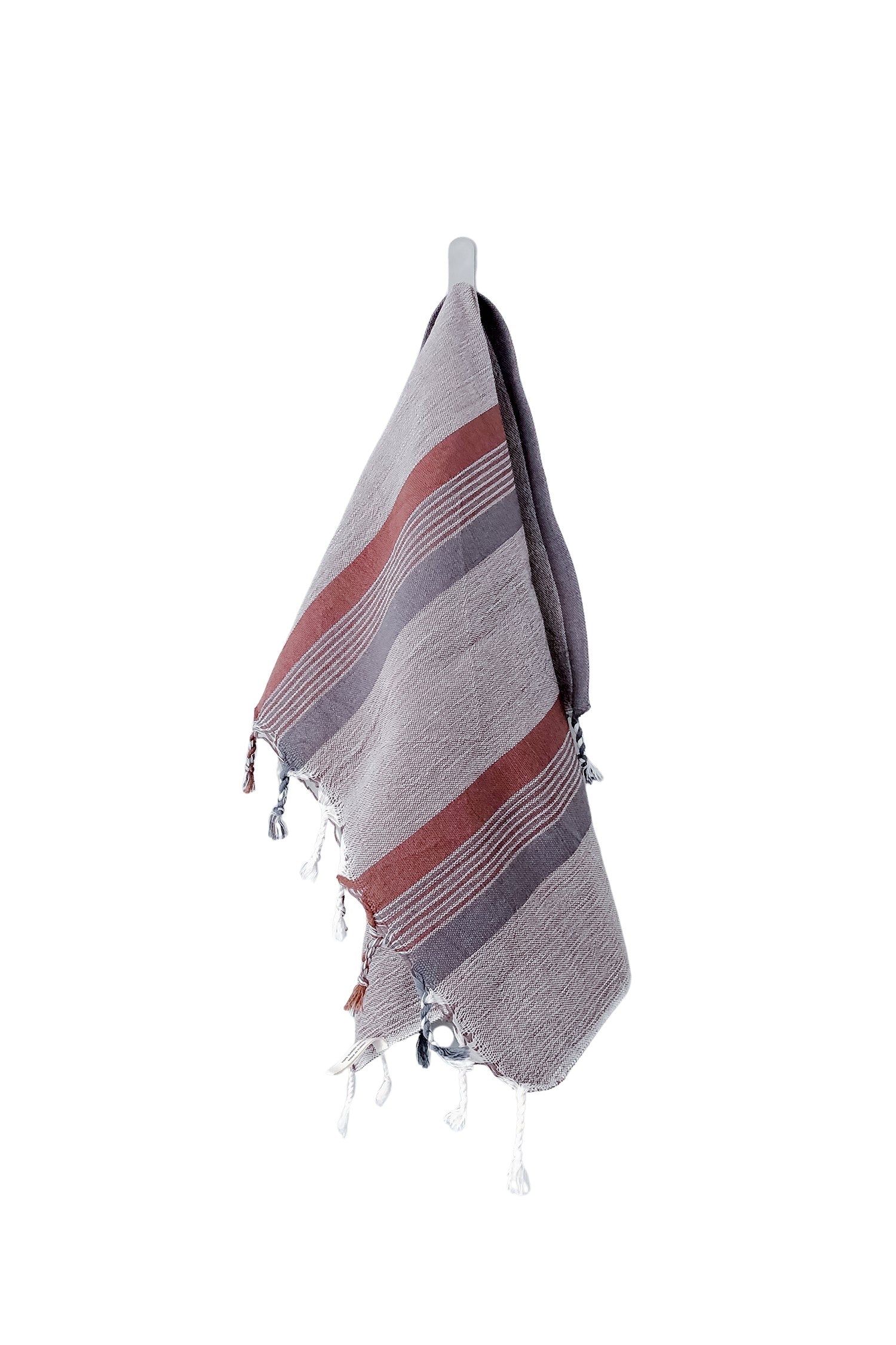 home and loft brown/grey nomad hand towel