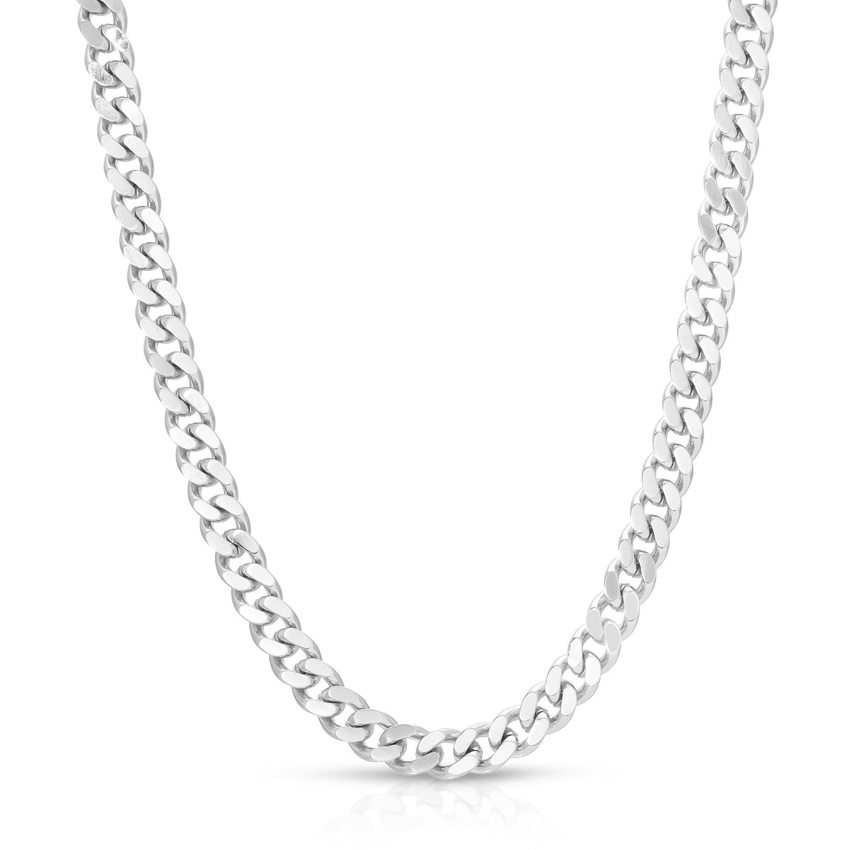 Shiny Silver Curb Chain Necklace with Micro Link Design for a stylish look