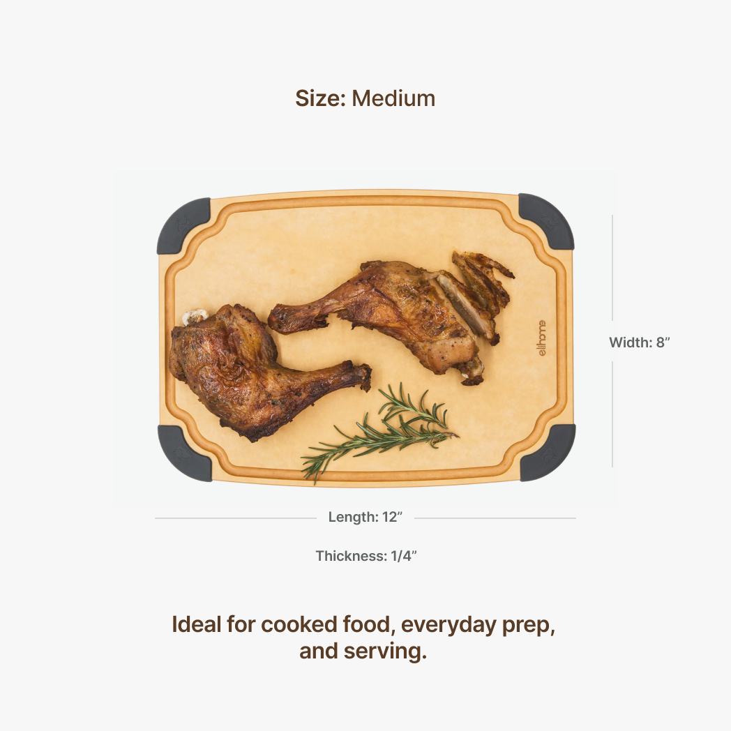 Elihome Essential Series Medium Cutting Board dimensions - 12" x 8" x 1/4"