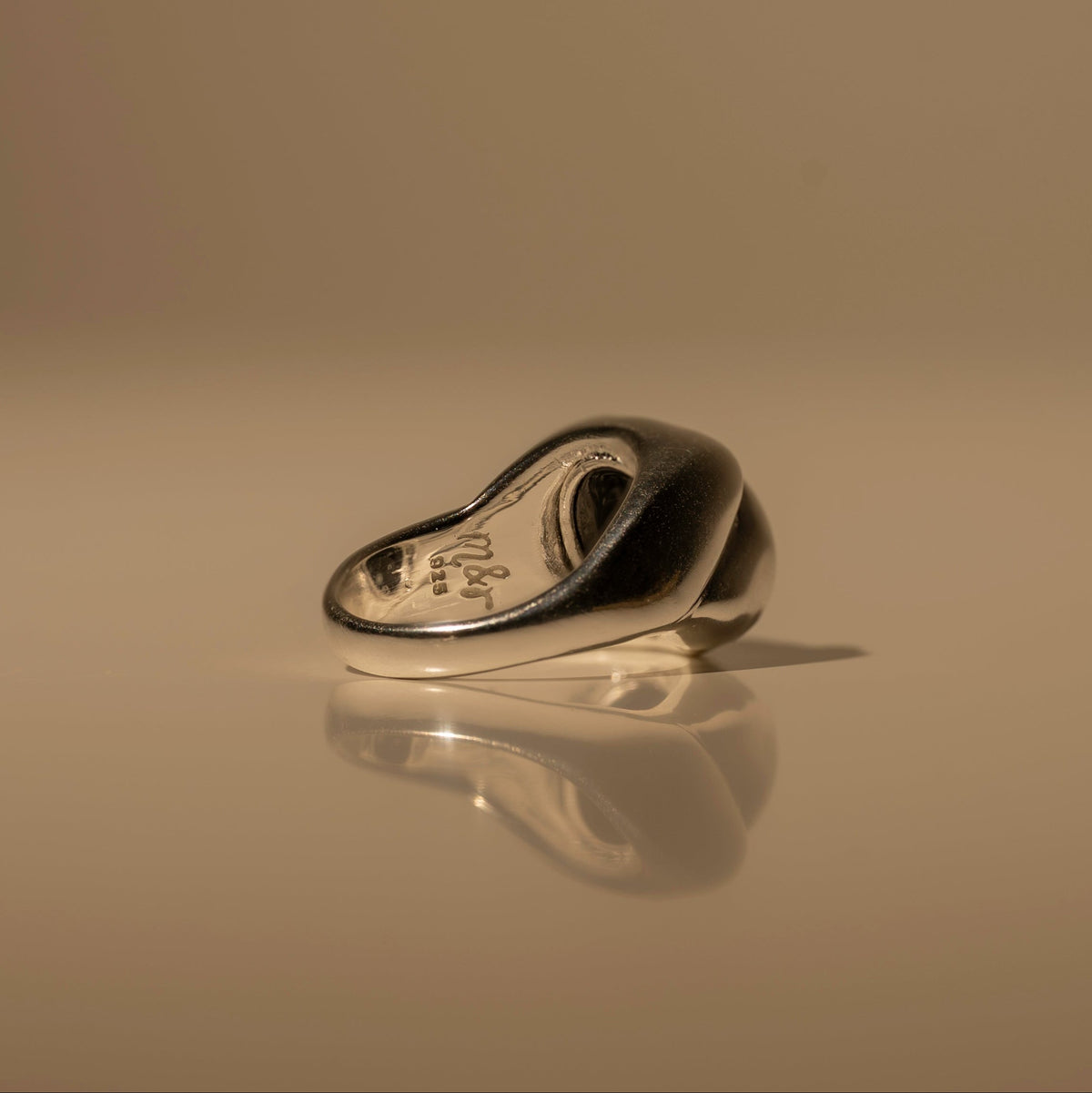 Black Chunky Onyx Ring made from Sterling Silver