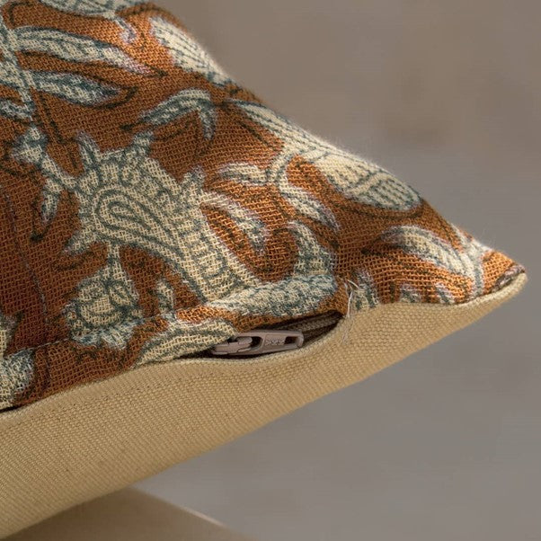 Floral Blockprint Pillow Cover - Thumbnail 4