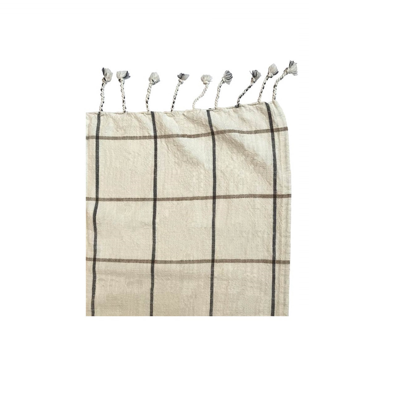 Gobi - Grid Bed Cover - Offwhite / Anthracite