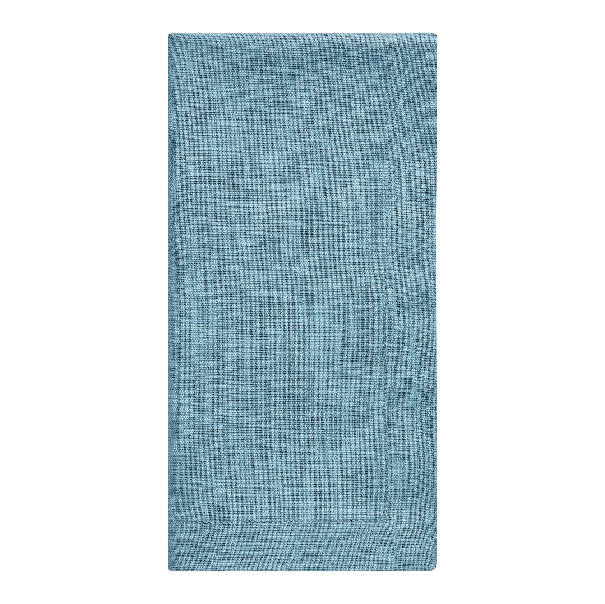 NP-4802-2020_3|Single folded teal blue cloth napkin, ideal for individual place settings or decorative accents. High-quality fabric, easy care.