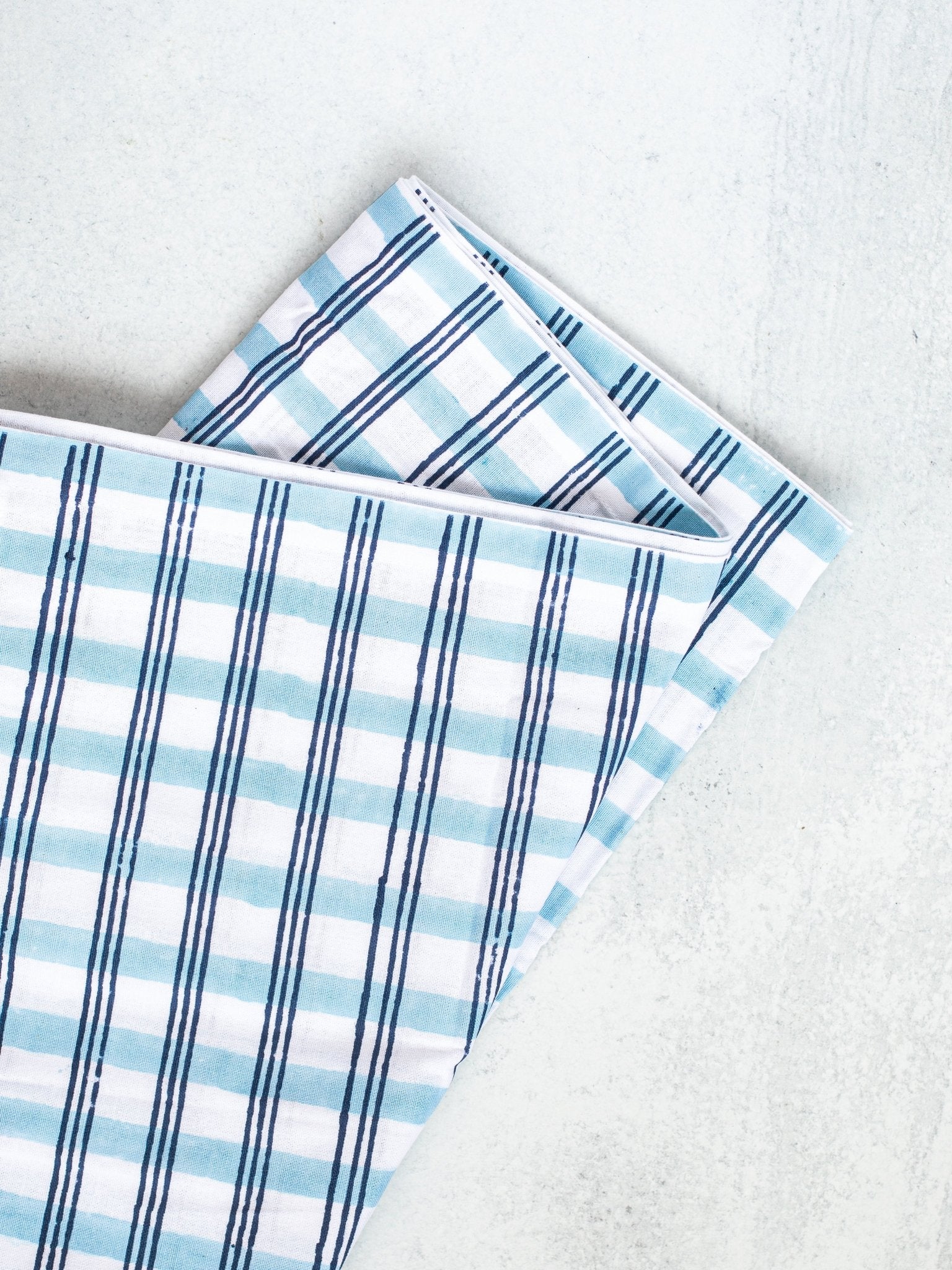 Table Runner - Plaid, Navy & Uniform Blue - The Mended Company