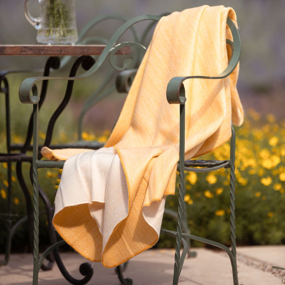 yellow alpaca throw blanket