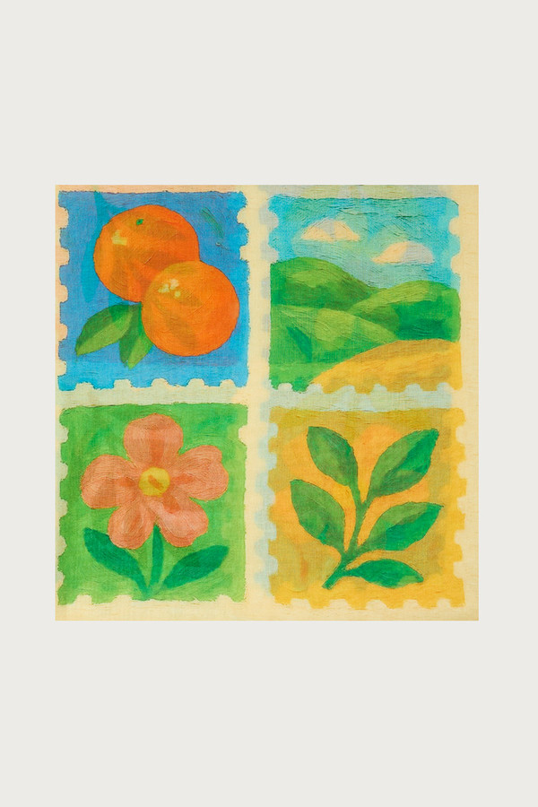 Fruit Stamp Printed Scarf - Multi