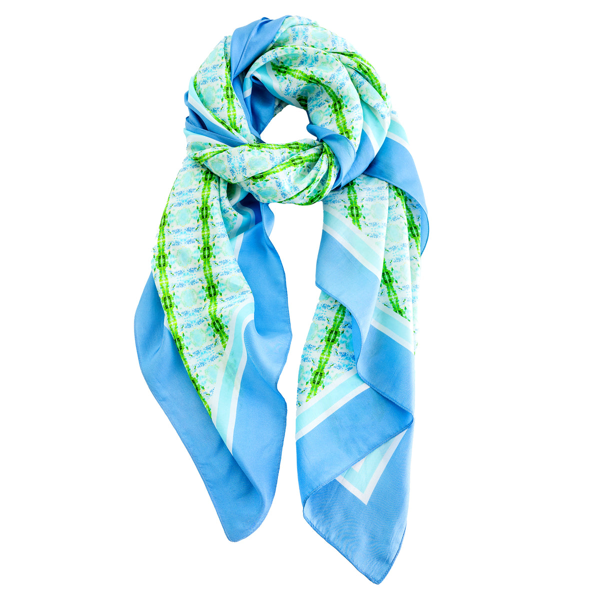 Blue Medallion Silk Warp / Scarf / Sarong