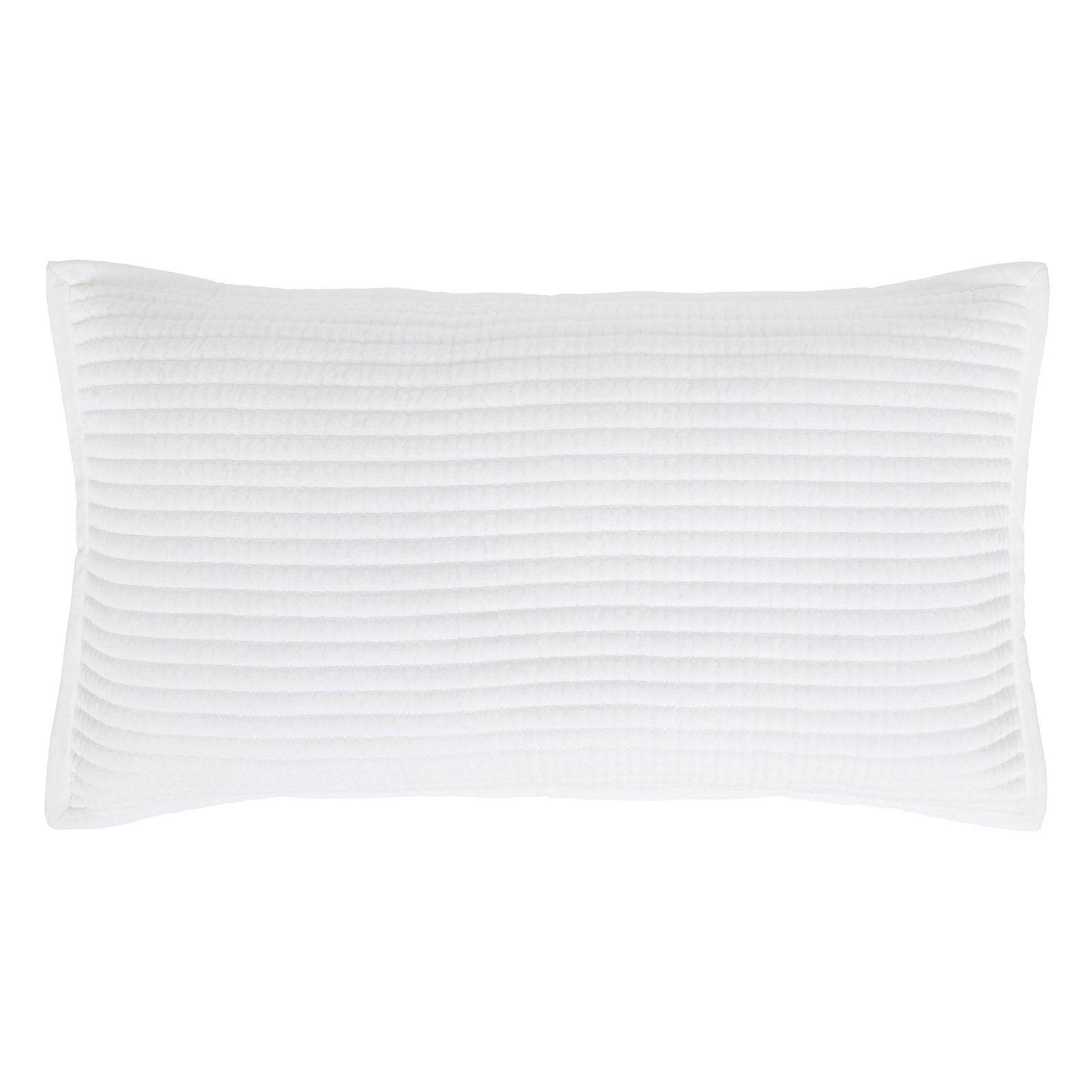 KS-187-2036_1|Pure white coverlet featuring elegant horizontal ribbed texture, ideal for lightweight comfort and a modern bedroom aesthetic.