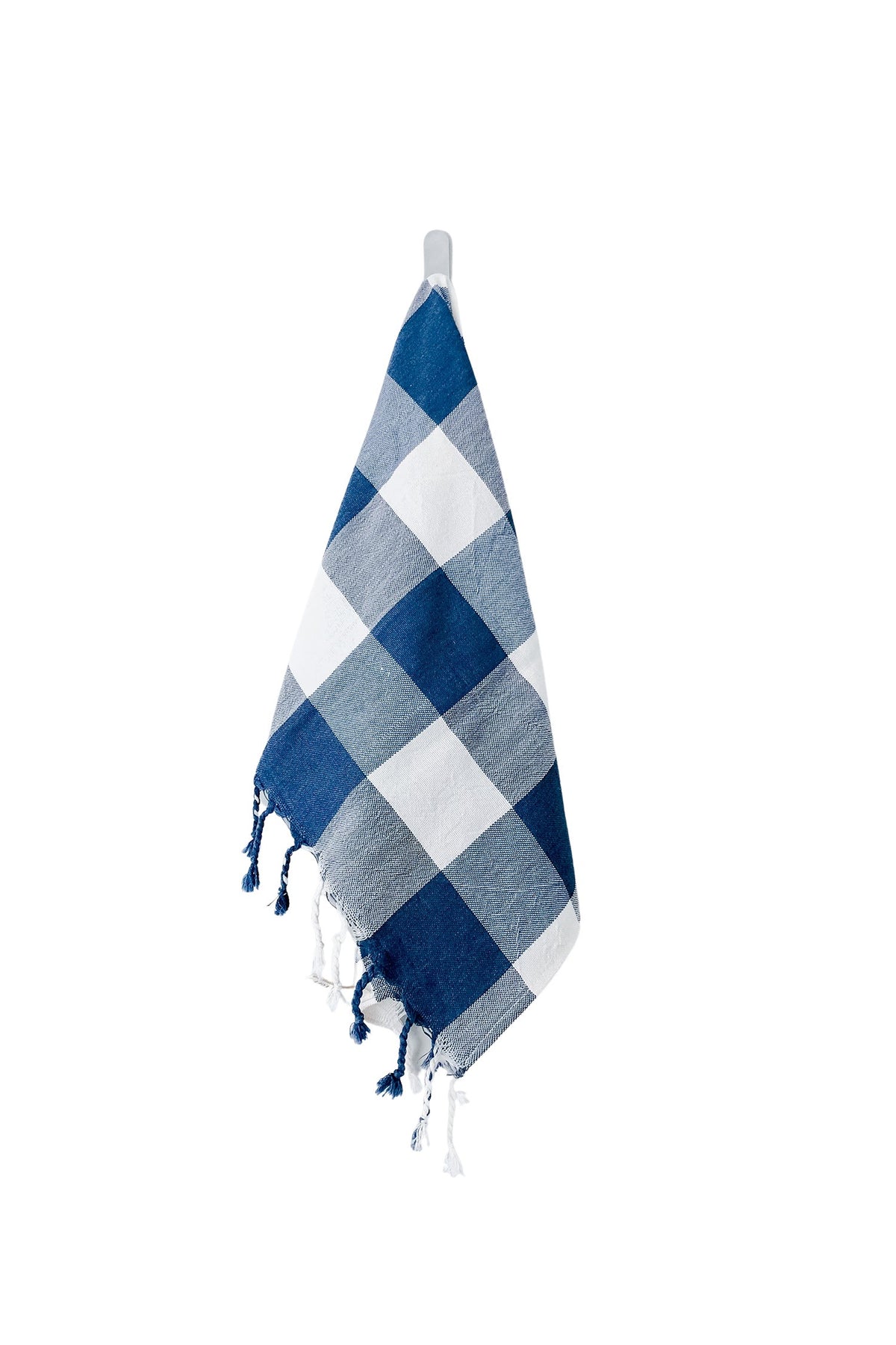 Ivory Navy Gingham Hand Towel