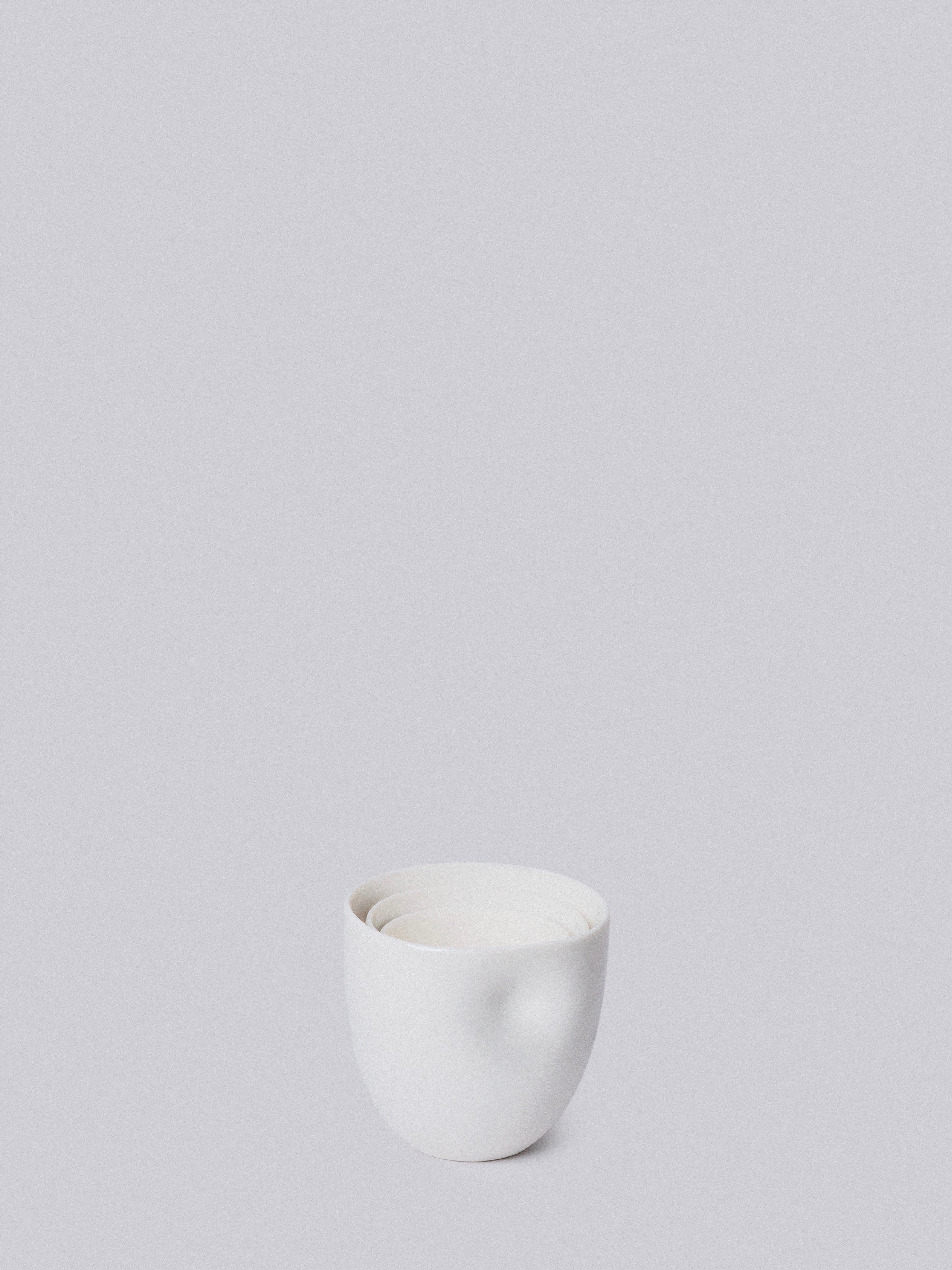 Unique Series Thumb Print Porcelain Cup - Bisque