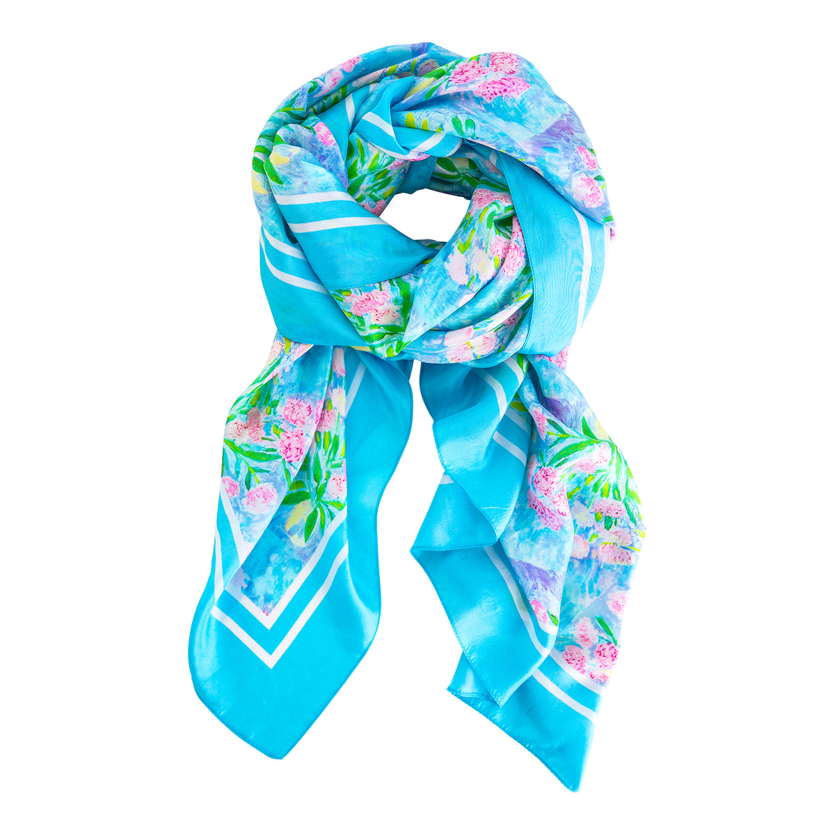 Pink Peony Silk Wrap / Scarf / Sarong