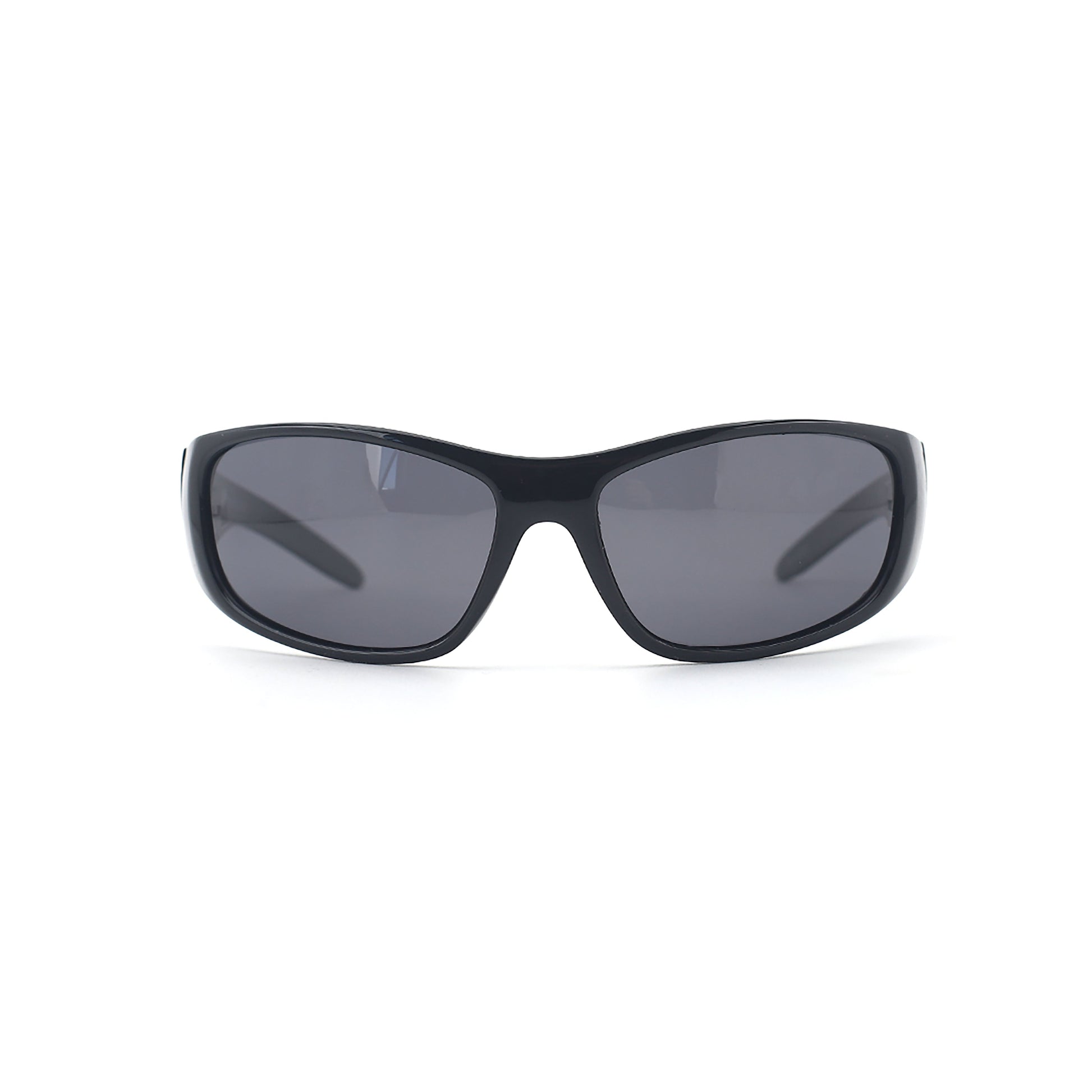 SAD Eyewear Fade wrap around sunglasses in black with polarized grey UV protection lenses