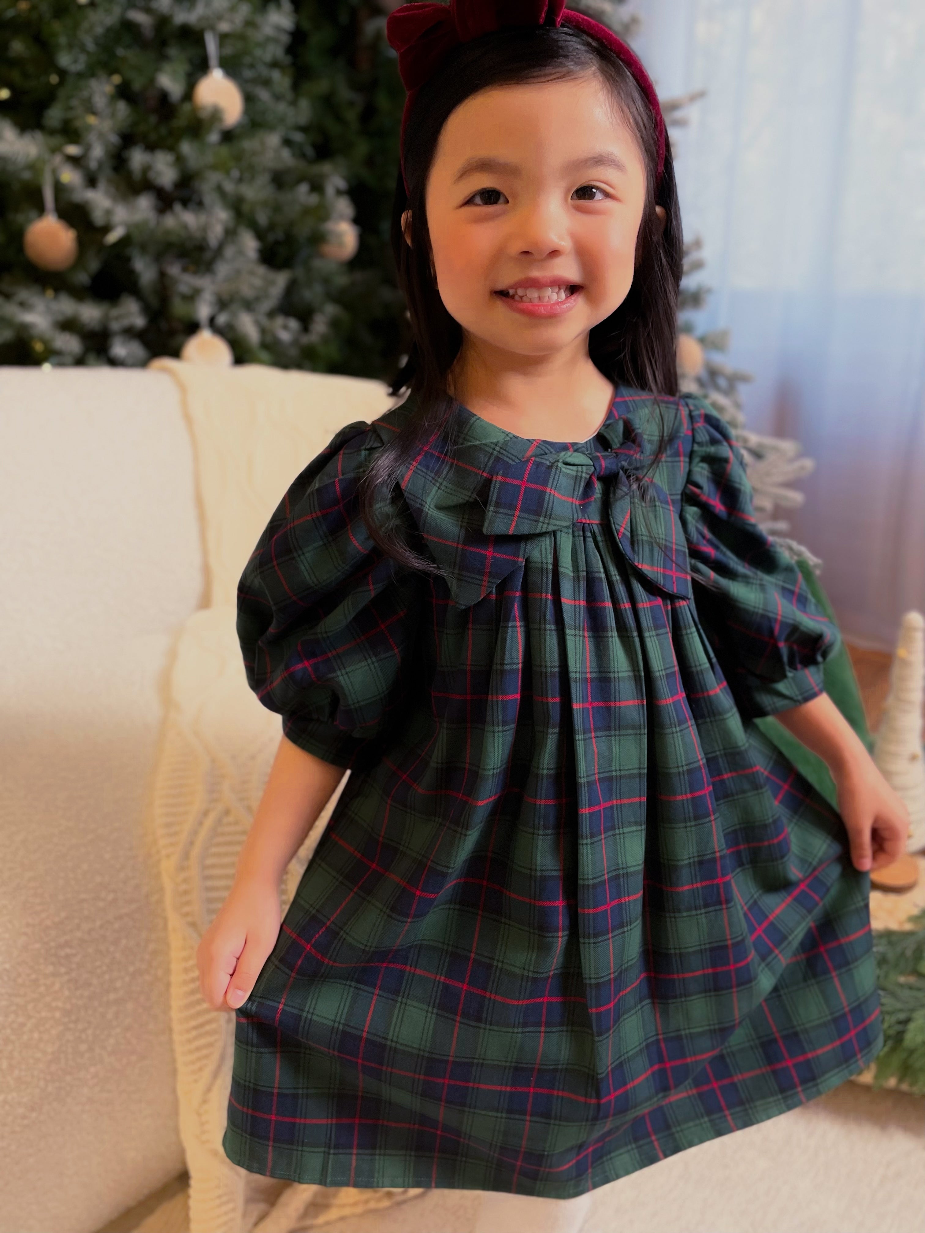 Rosemoor Dress | Heritage Green Tartan Cotton