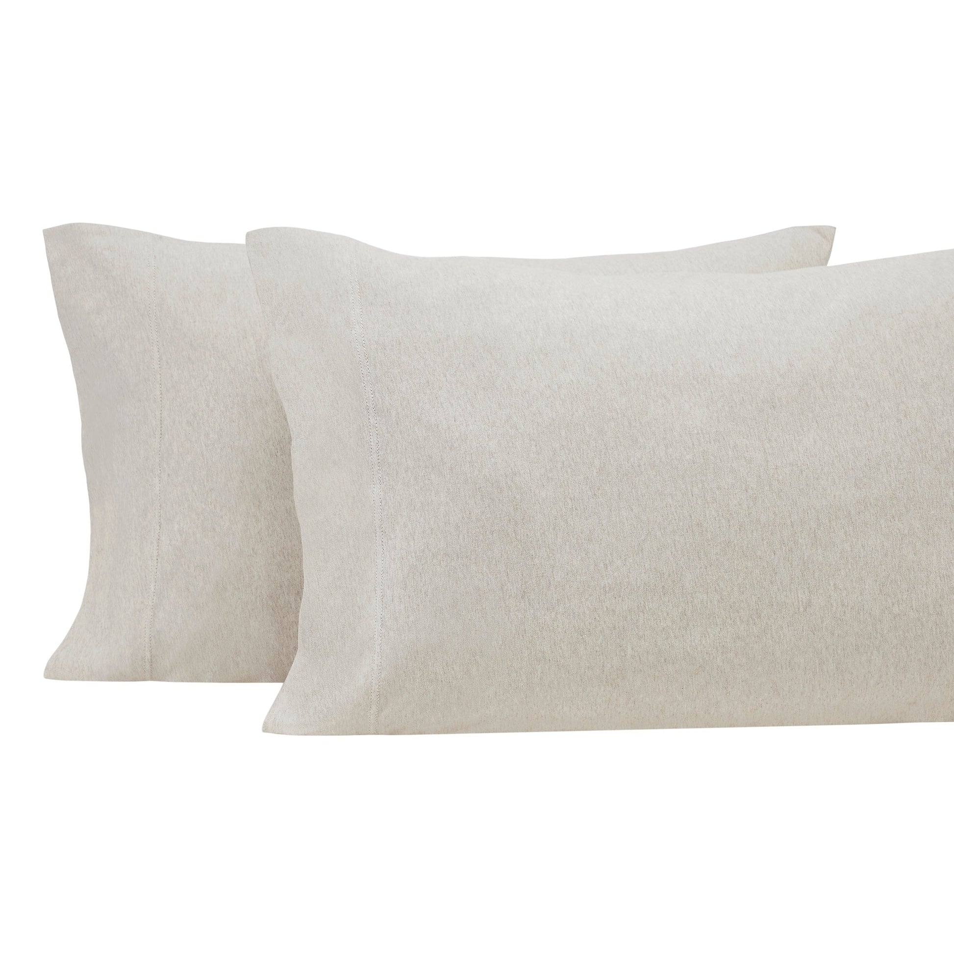 ASP-527-2032_1|Two soft light beige 100% cotton pillowcases, providing breathable comfort and a natural, soothing aesthetic for any bed.