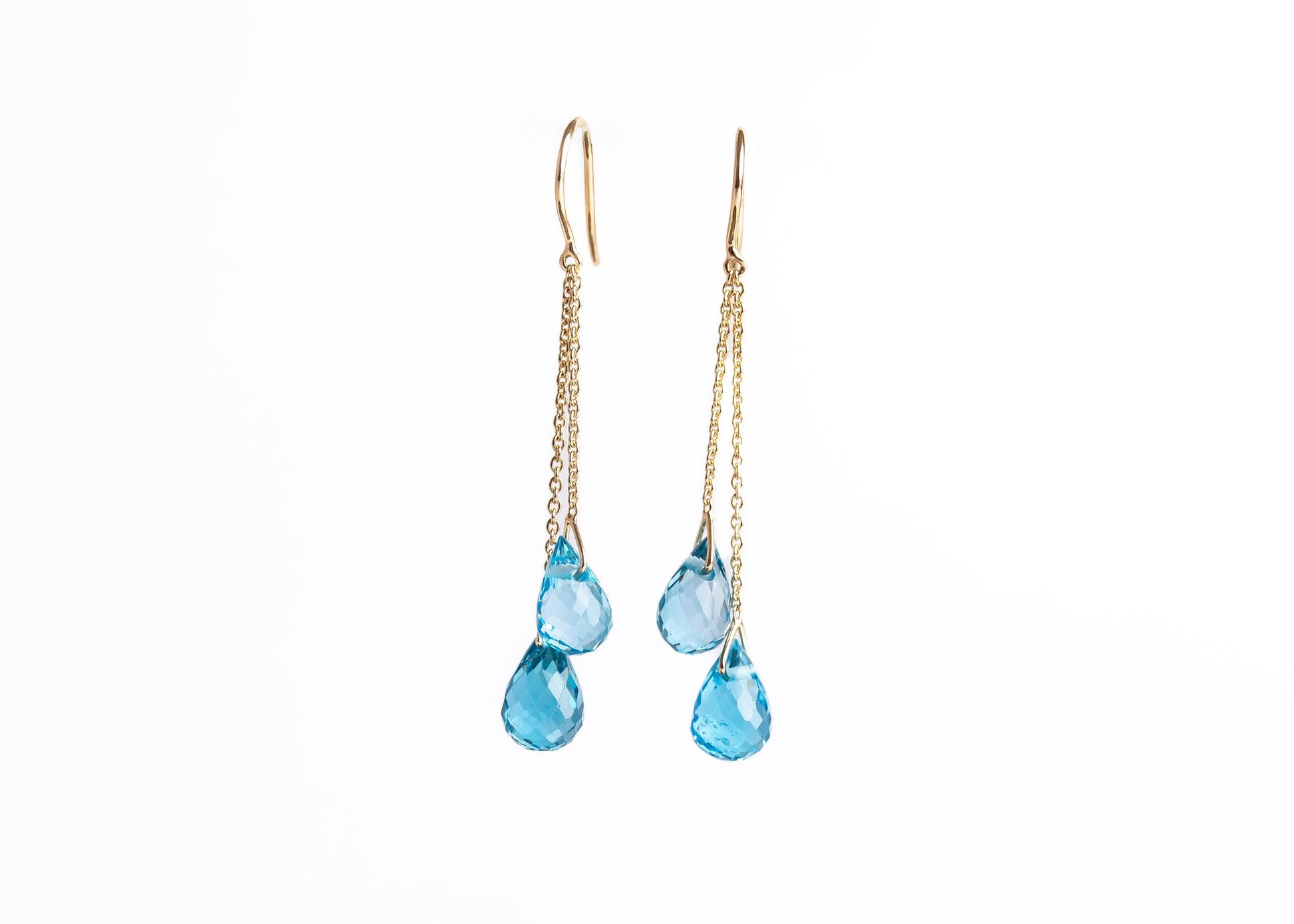 Topaz Glow Earrings minimal everyday fine jewelry in solid gold and sterling 925 silver with natural gemstones.