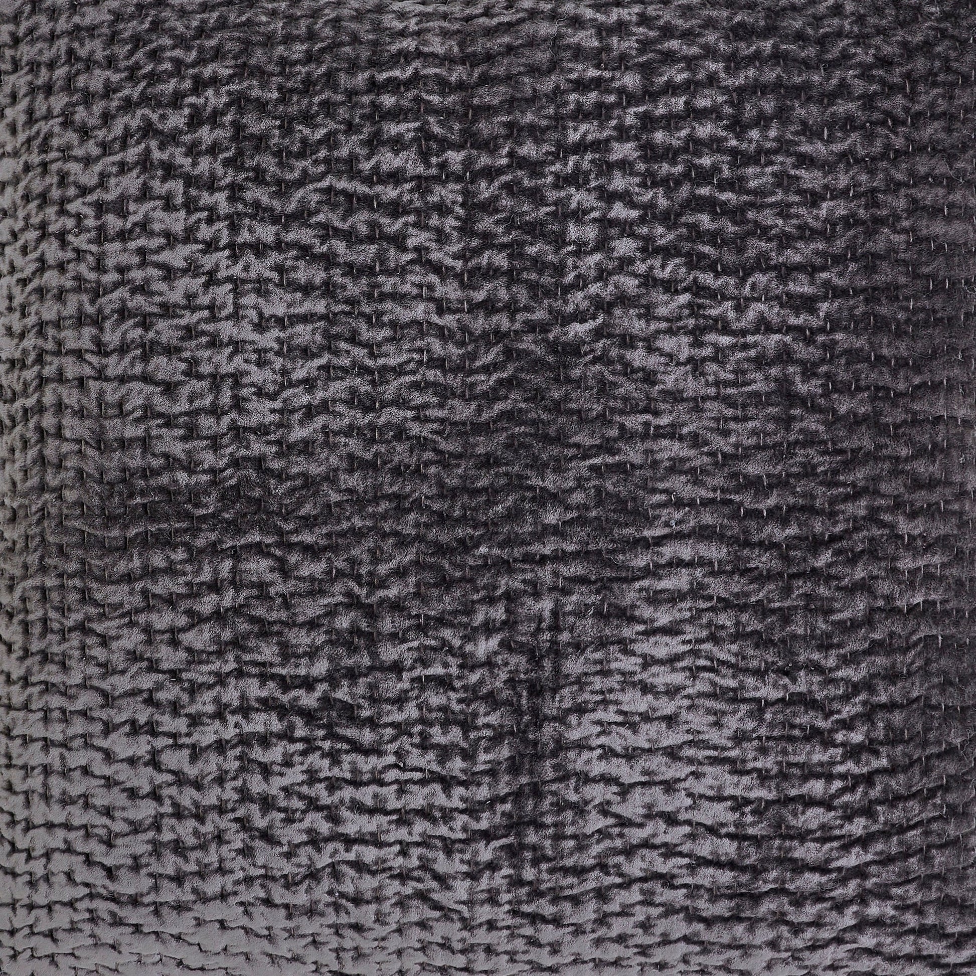 SS-184-2026-LOT1_2|Dark grey velvet coverlet with a richly textured, quilted surface, perfect for adding luxurious warmth and style to any bed.
