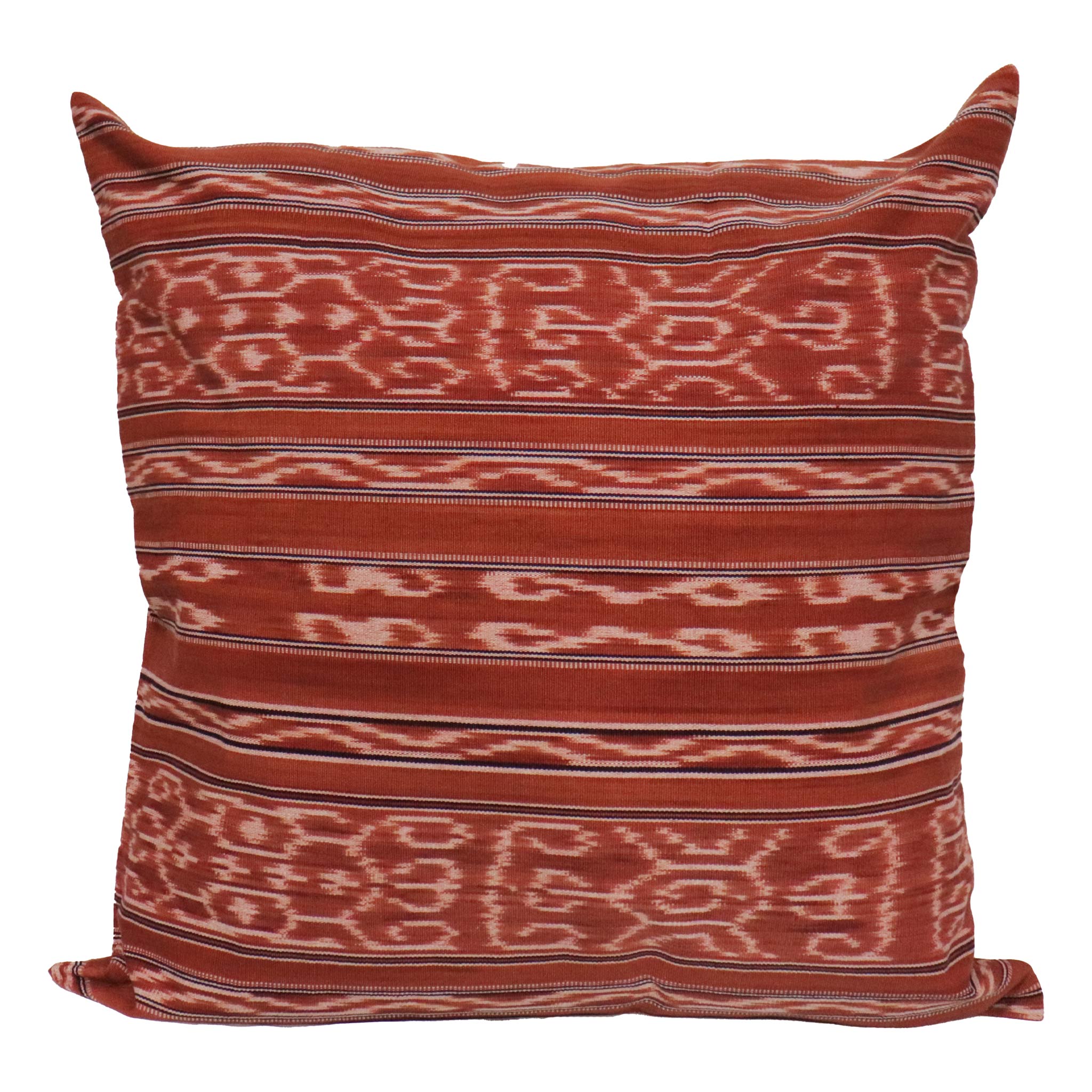 Handwoven Ikat Pillow Cover, Brown. 20 x 20 inches, Cushion Throw