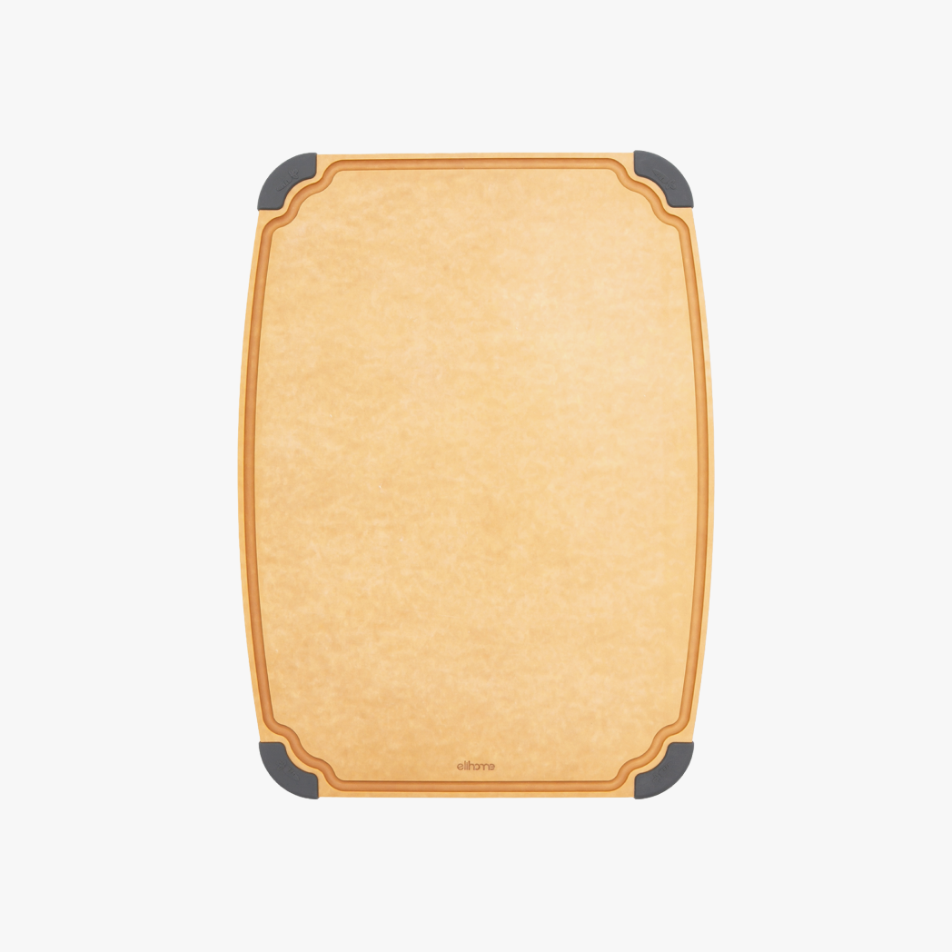 Elihome Essential Series X-Large Cutting Board 17" x 13" - wood fiber cutting board with juice groove and non-slip feet