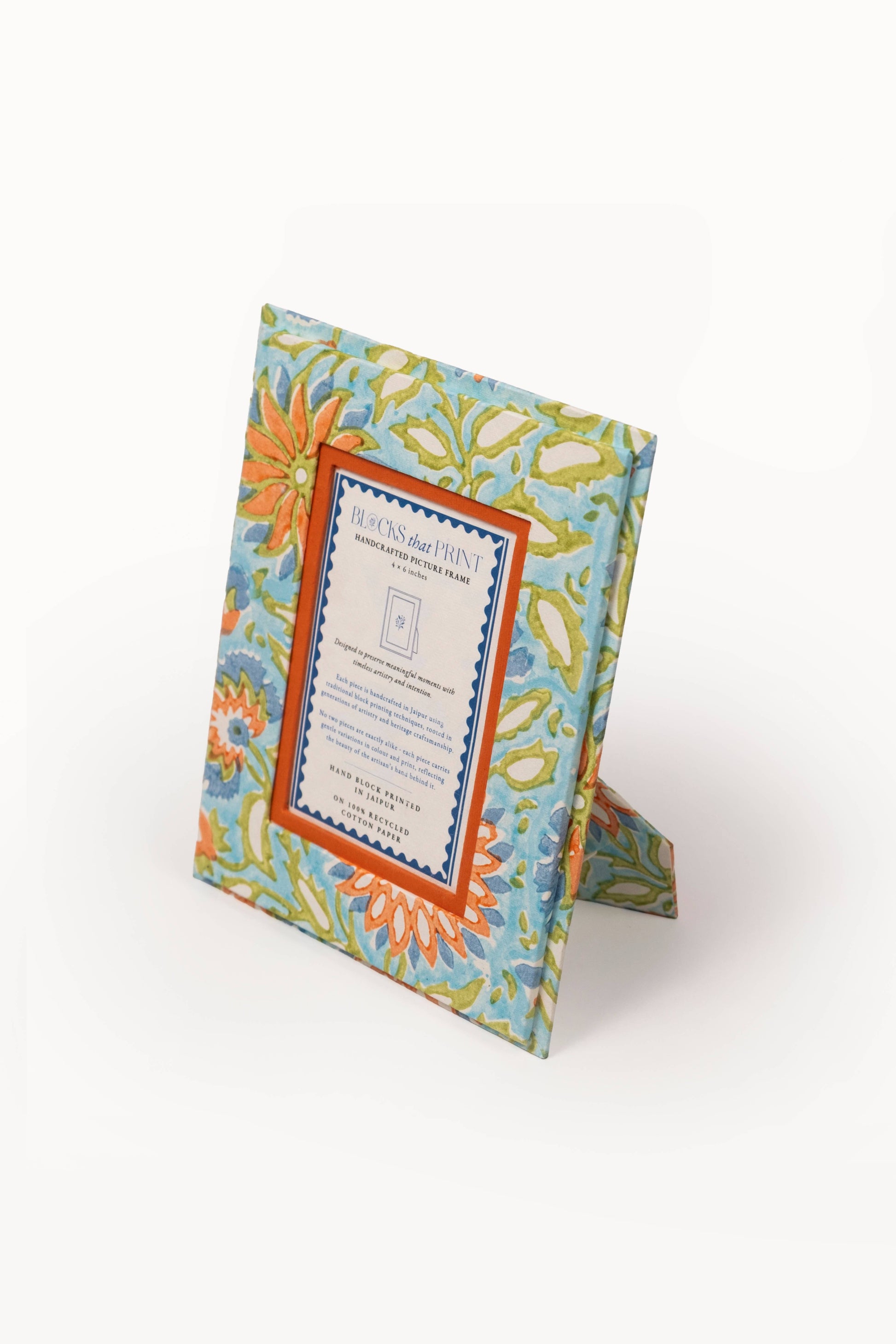 Medium Block Print Photo Frame (4 by 6)  - Vintage Marigold