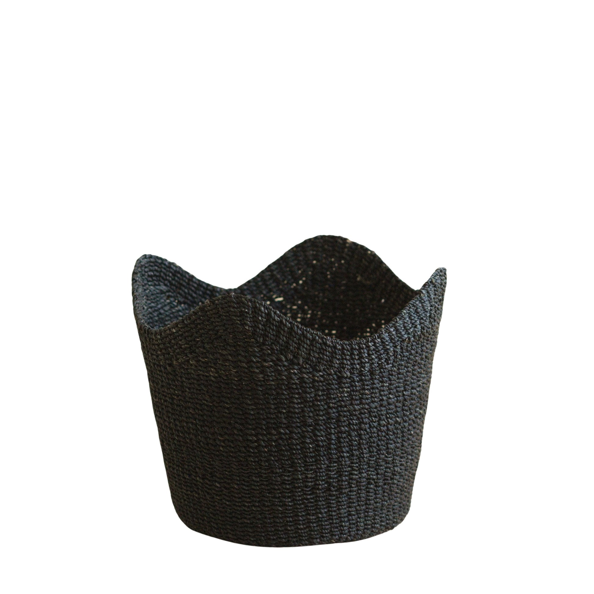 Baskets - Black Scallop Basket - Handwoven Basket | LIKHÂ - LIKHÂ