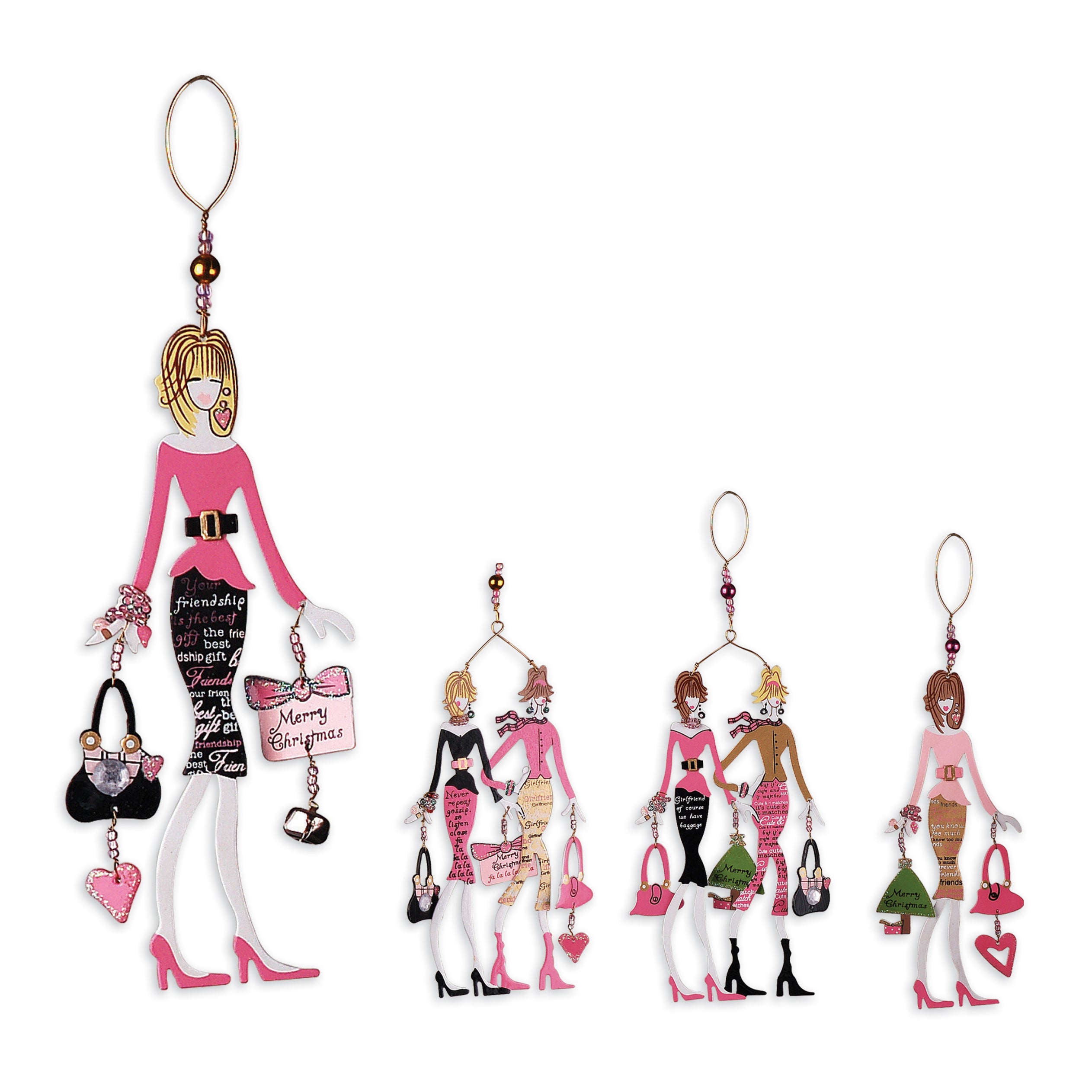 Chic Boutique Girlfriends Ornaments - Set of 4