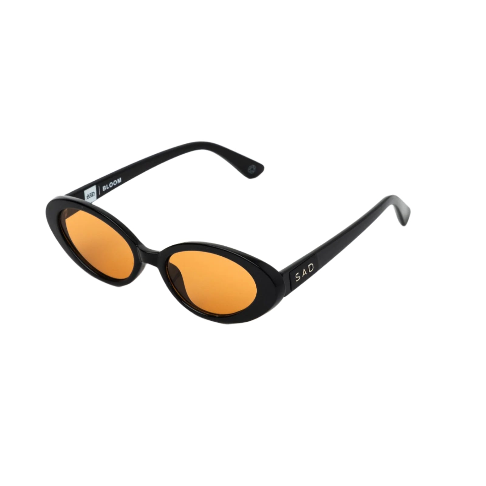 Sad Eyewear Bloom oval sunglasses in black with tinted bronze lenses