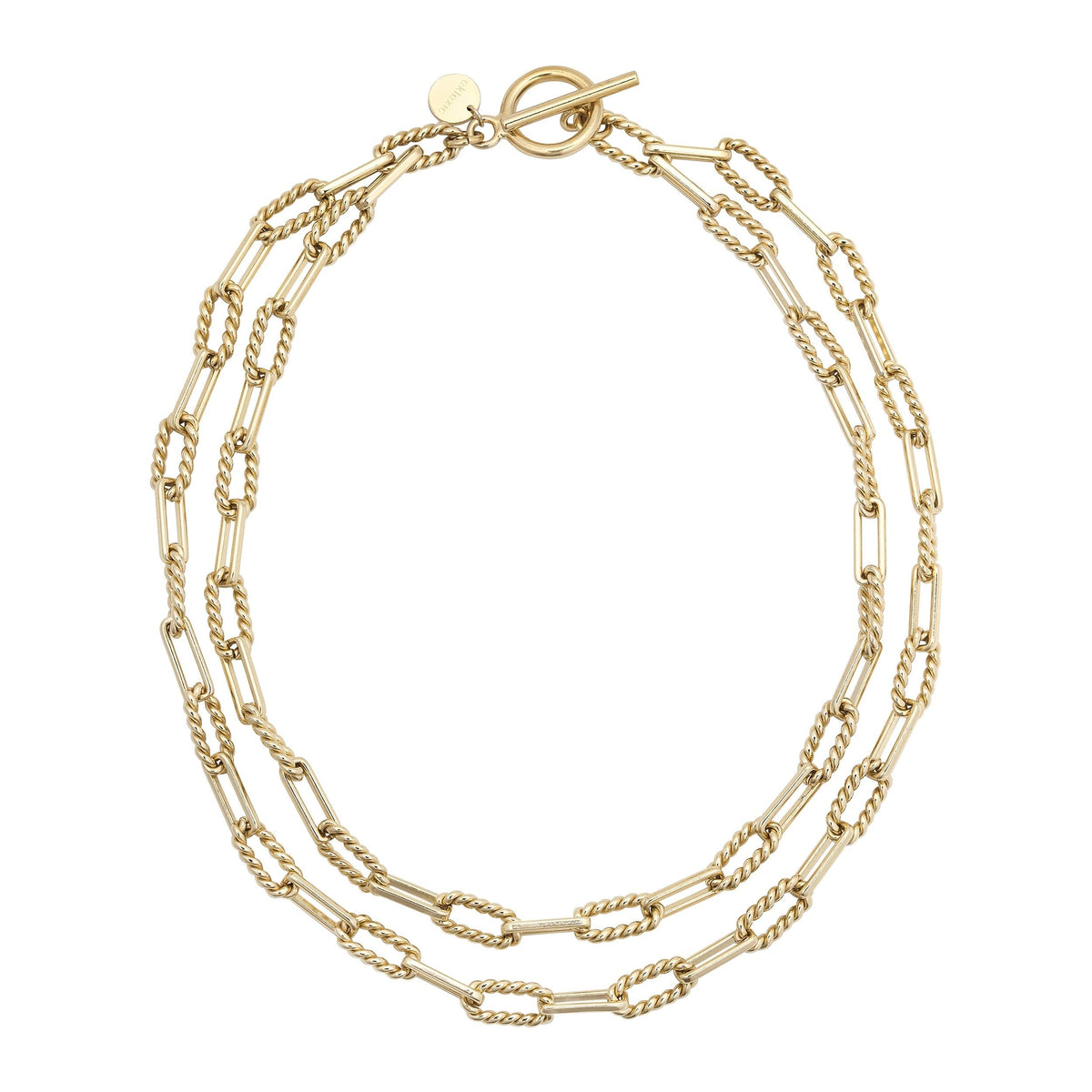 Gold-toned double-strand chain necklace from Enzo Double Layer Necklace collection