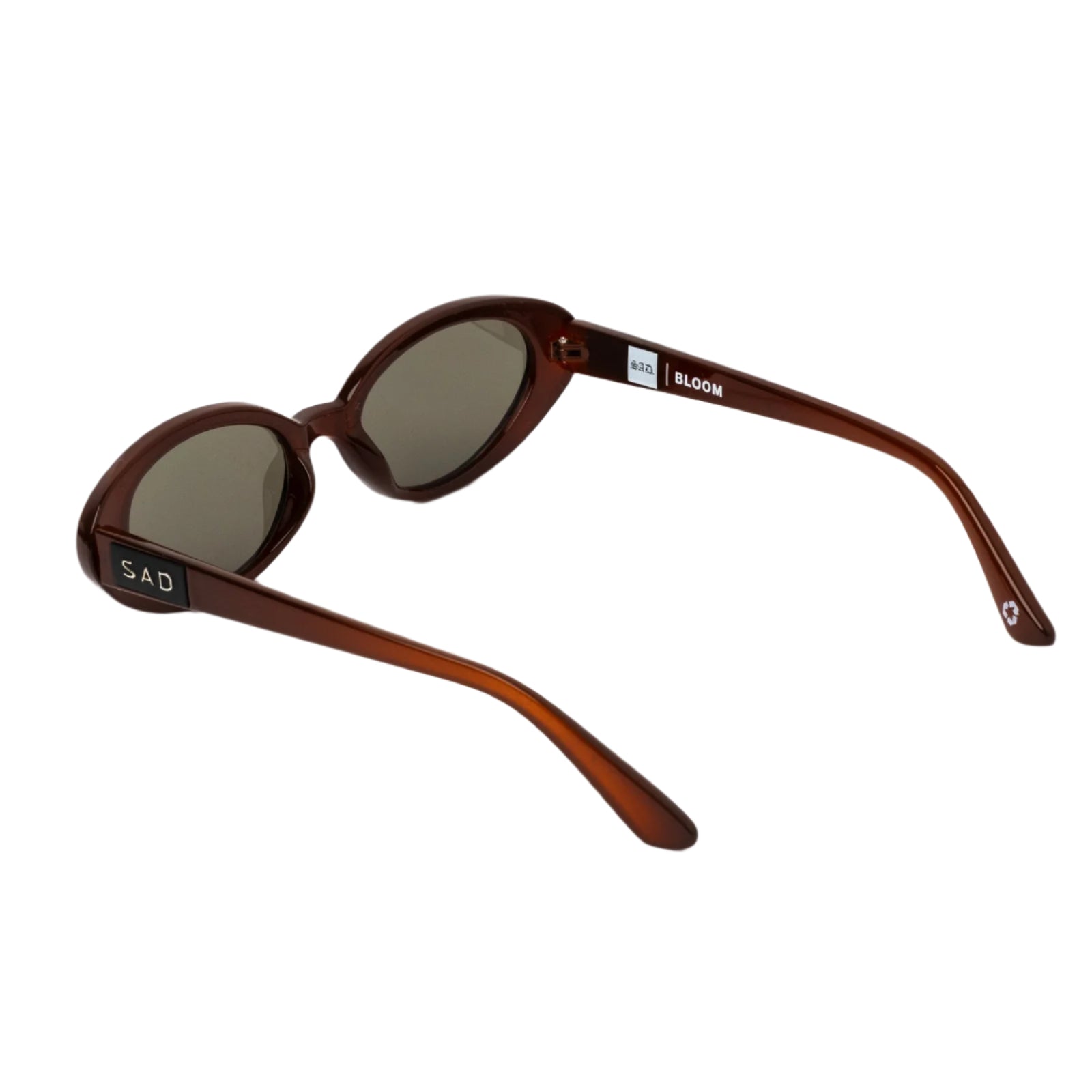 Sad Eyewear Bloom oval sunglasses in tobacco red with tinted black lenses