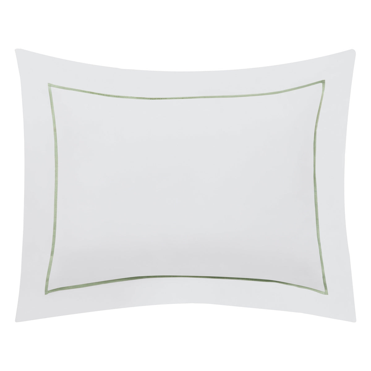 SS-057-2026_2|Close-up of clean white cotton sateen pillowcase with a refined hemstitch finish, enhancing classic bedroom duvet covers.