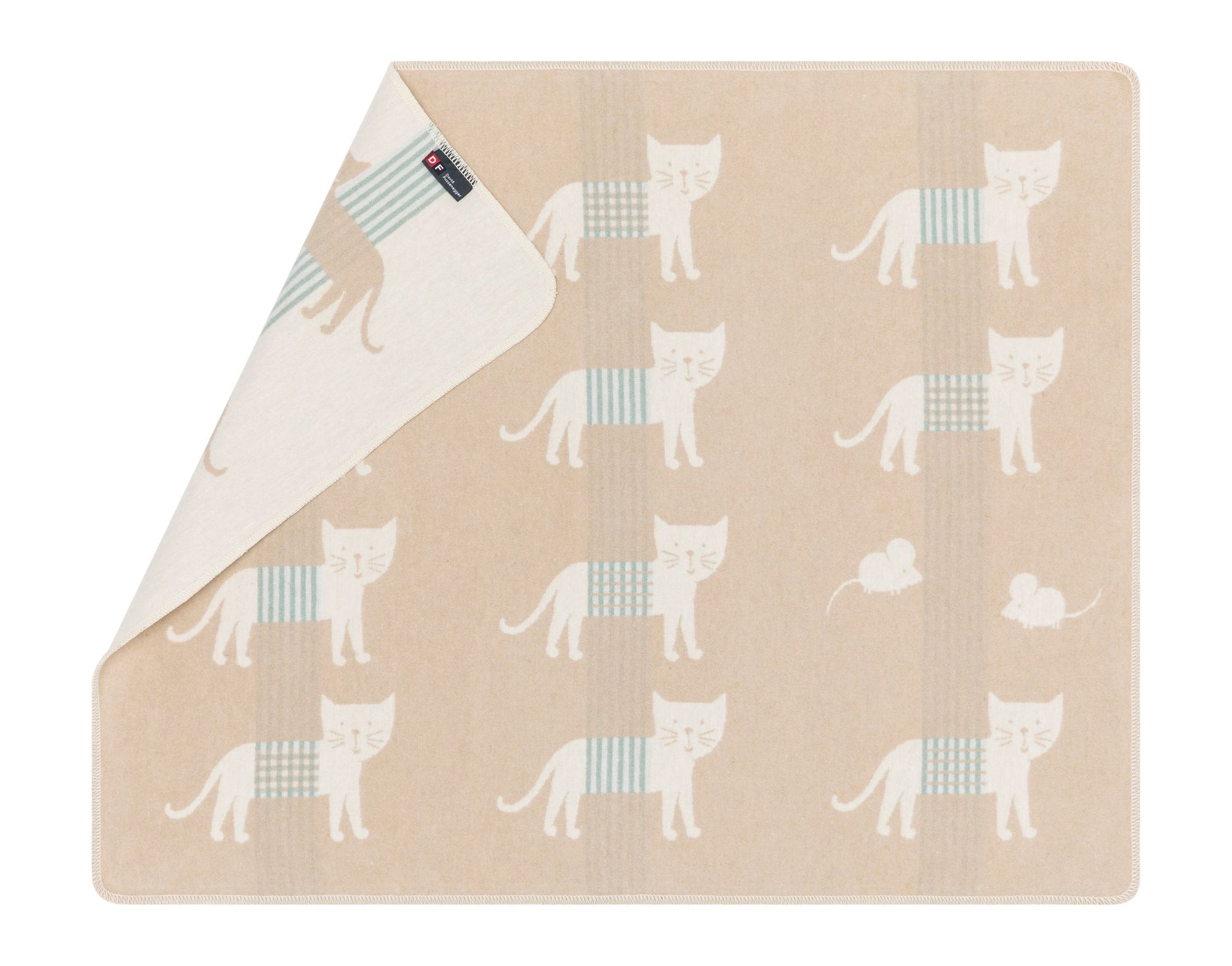 JUWEL baby blanket "cats allover" in . Blanket made by David Fussenegger , a family-run mill in Austria.