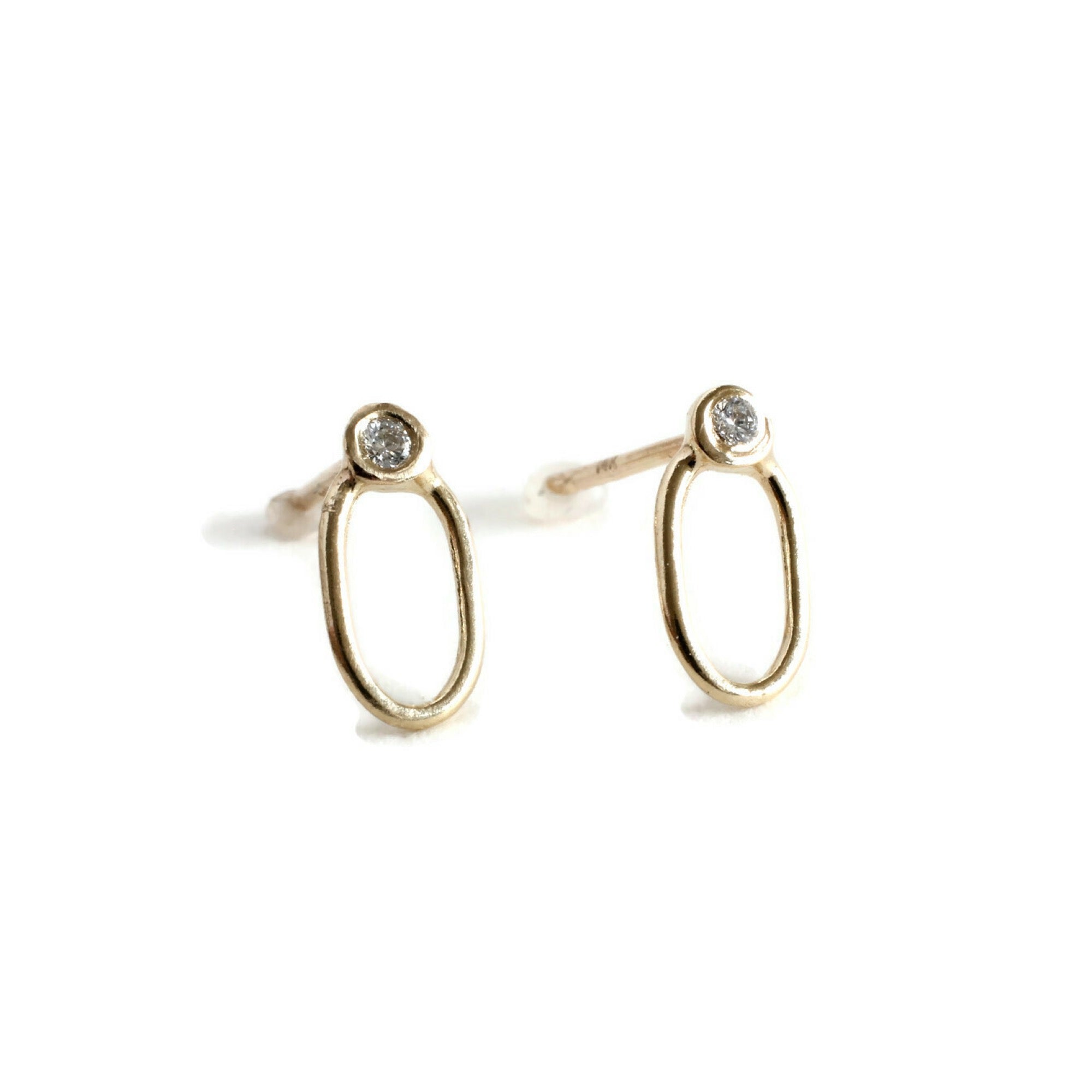 14k yellow gold sun shower diamond studs