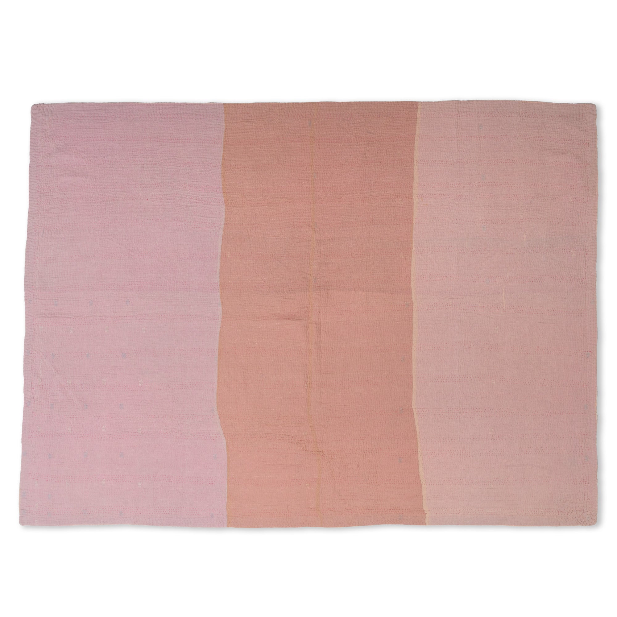 Mosaic Fray Patch Vintage Kantha Throw - Shallot