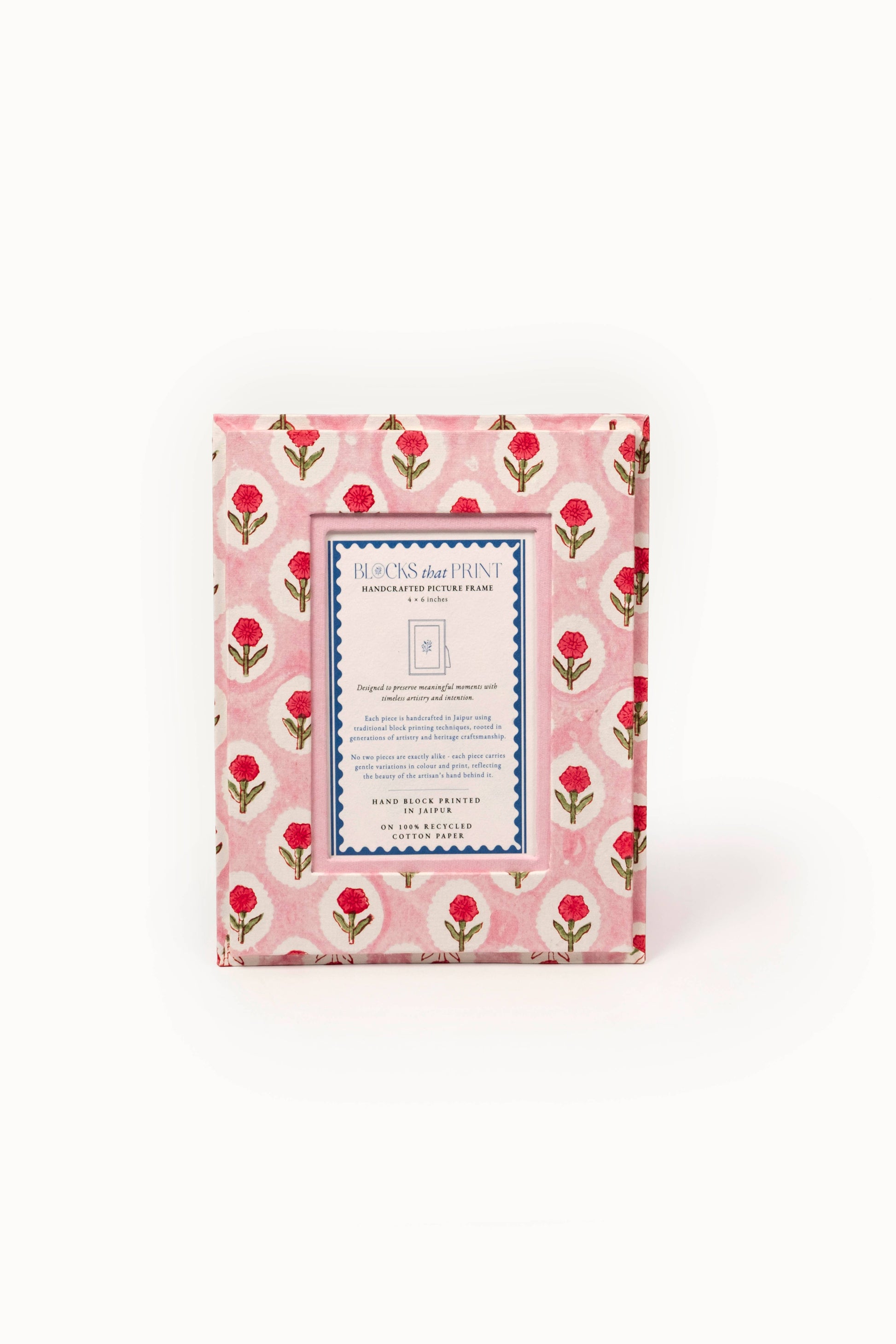 Large Block Print Photo Frame (5 by 7)  - Tea Rose