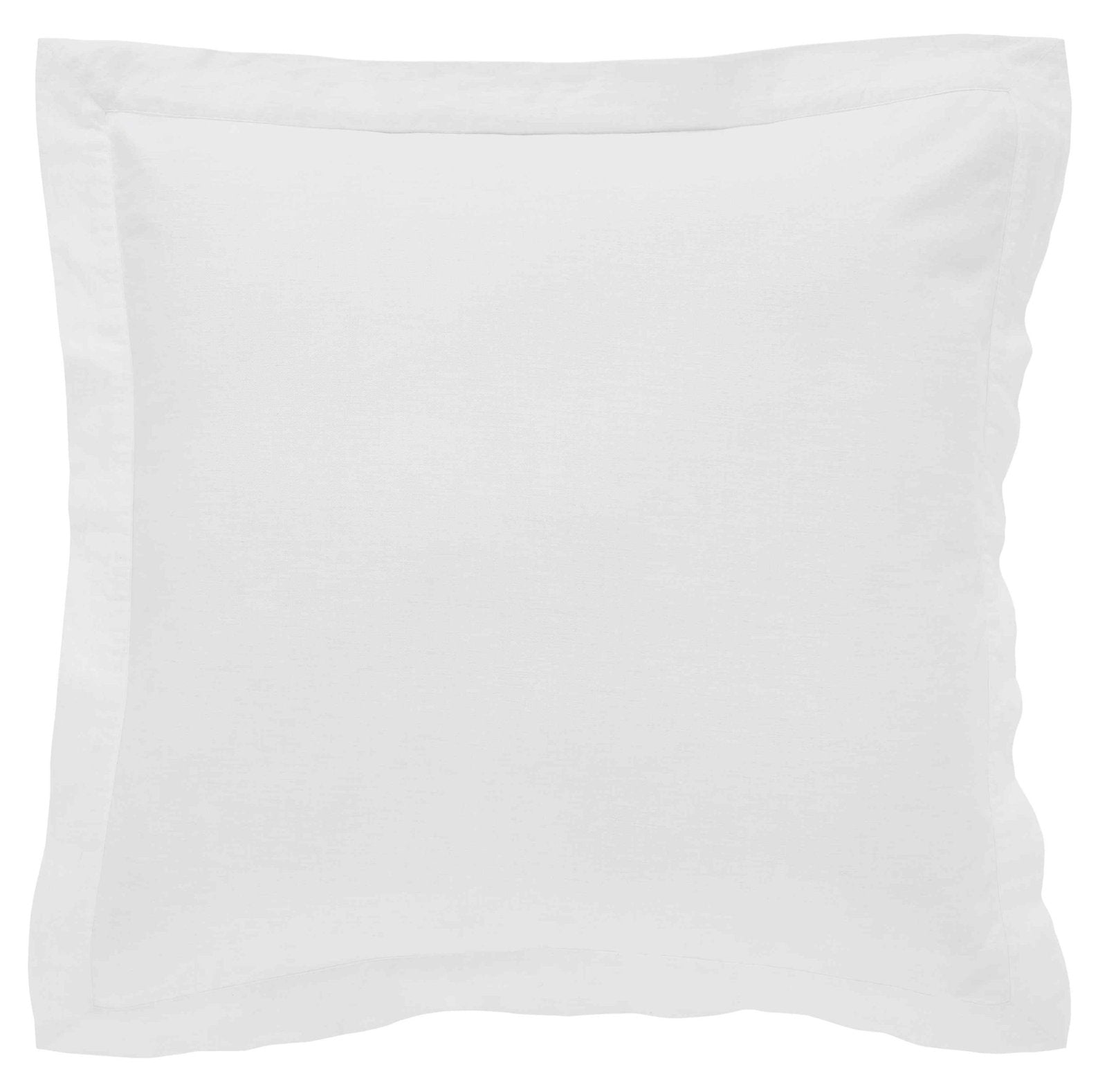 ES-023-2626-LOT1_1|Crisp white cotton duvet cover pillow sham with classic flanged edge. Soft, breathable bedding for a clean, elegant look.