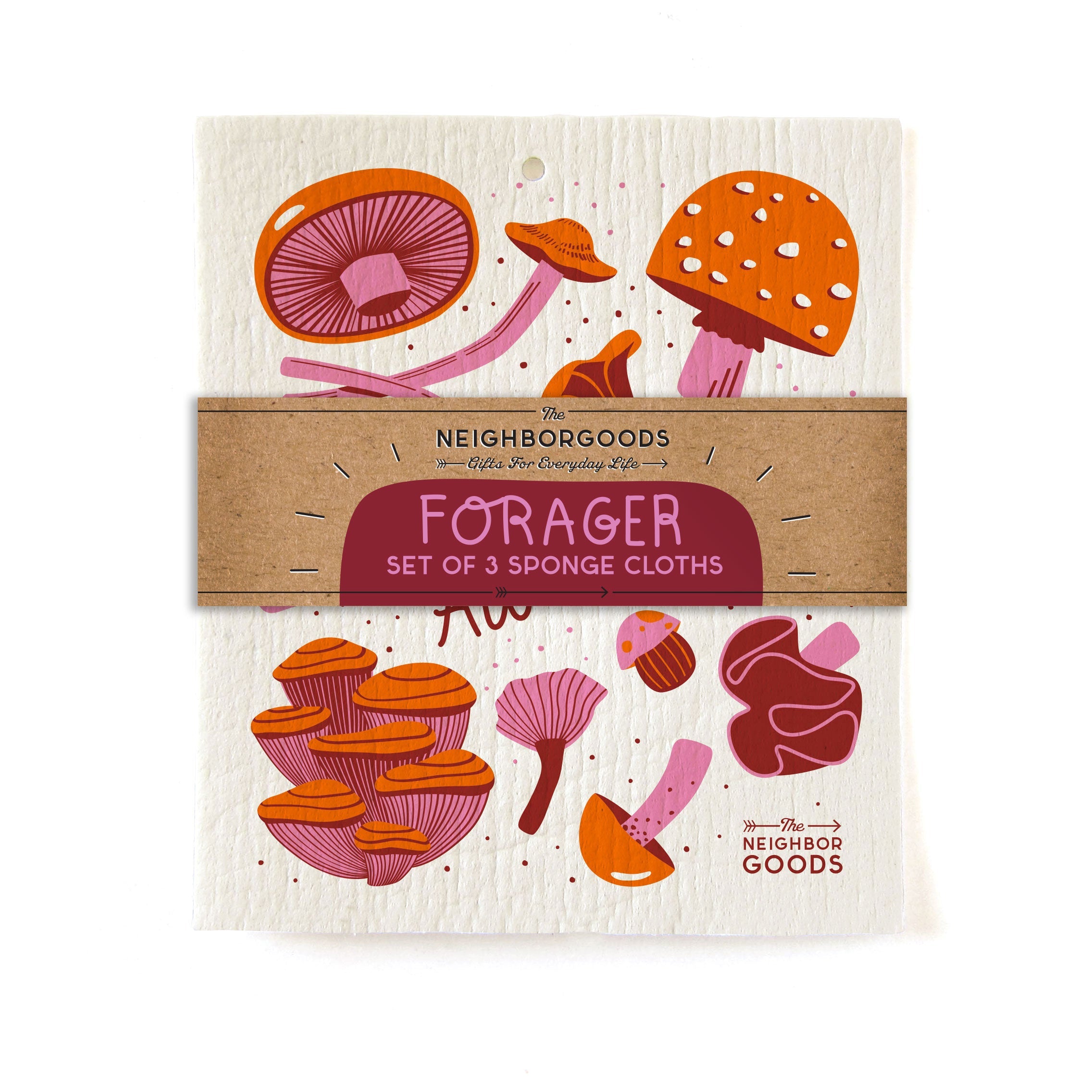 Forager set of three reusable Swedish sponge cloths