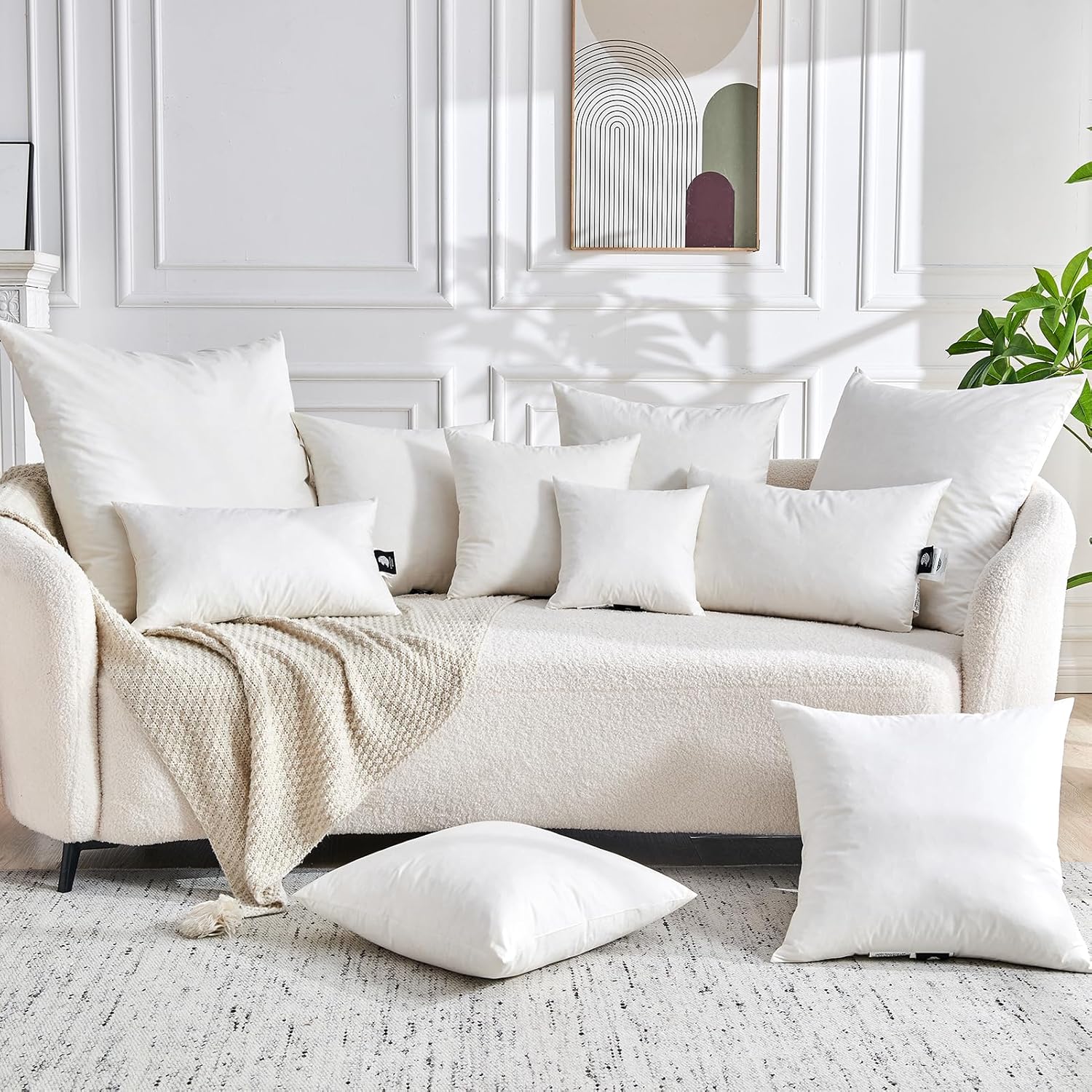 Duck Down & Fine Feather Throw Pillow Inserts