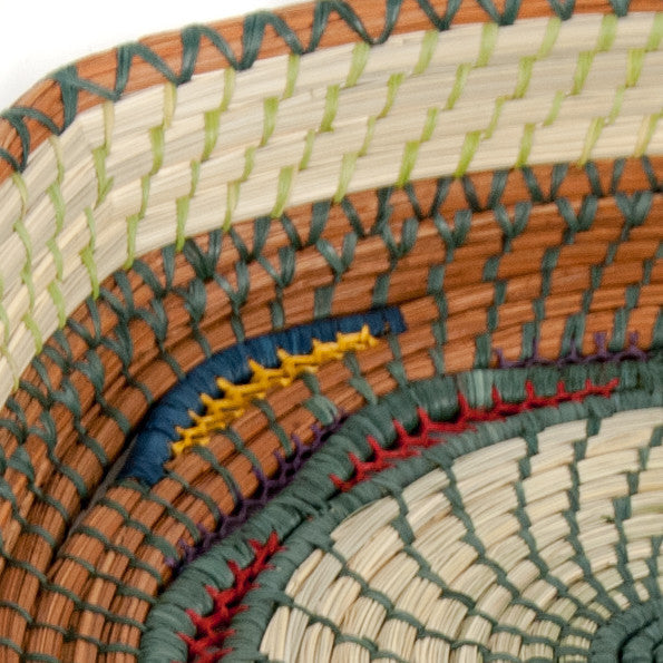 detail of Dahlia Pine Needle Basket