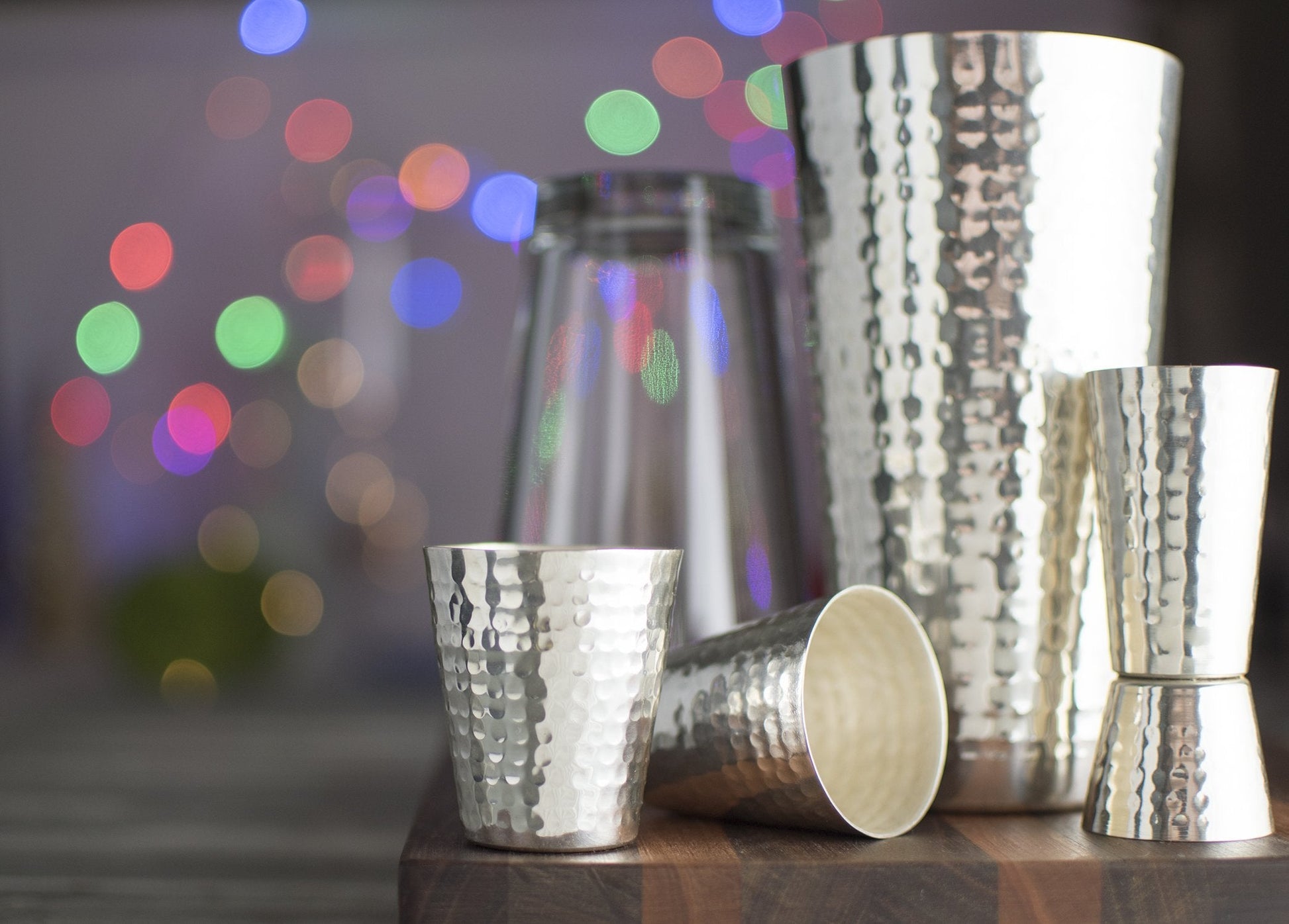 Prince of Scots Hammered Boston Style Shaker Set ~ Silver Plate-Barware-Prince of Scots-Prince of Scots