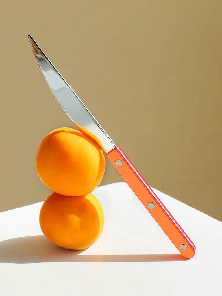 Set Of 10 Pcs French Dopamine Flatware - Bistrot Cutlery Silverware Set ( $3.99 Each ) - Set Of 10 Pcs French Dopamine Flatware-Orange - INSPECIAL HOME
