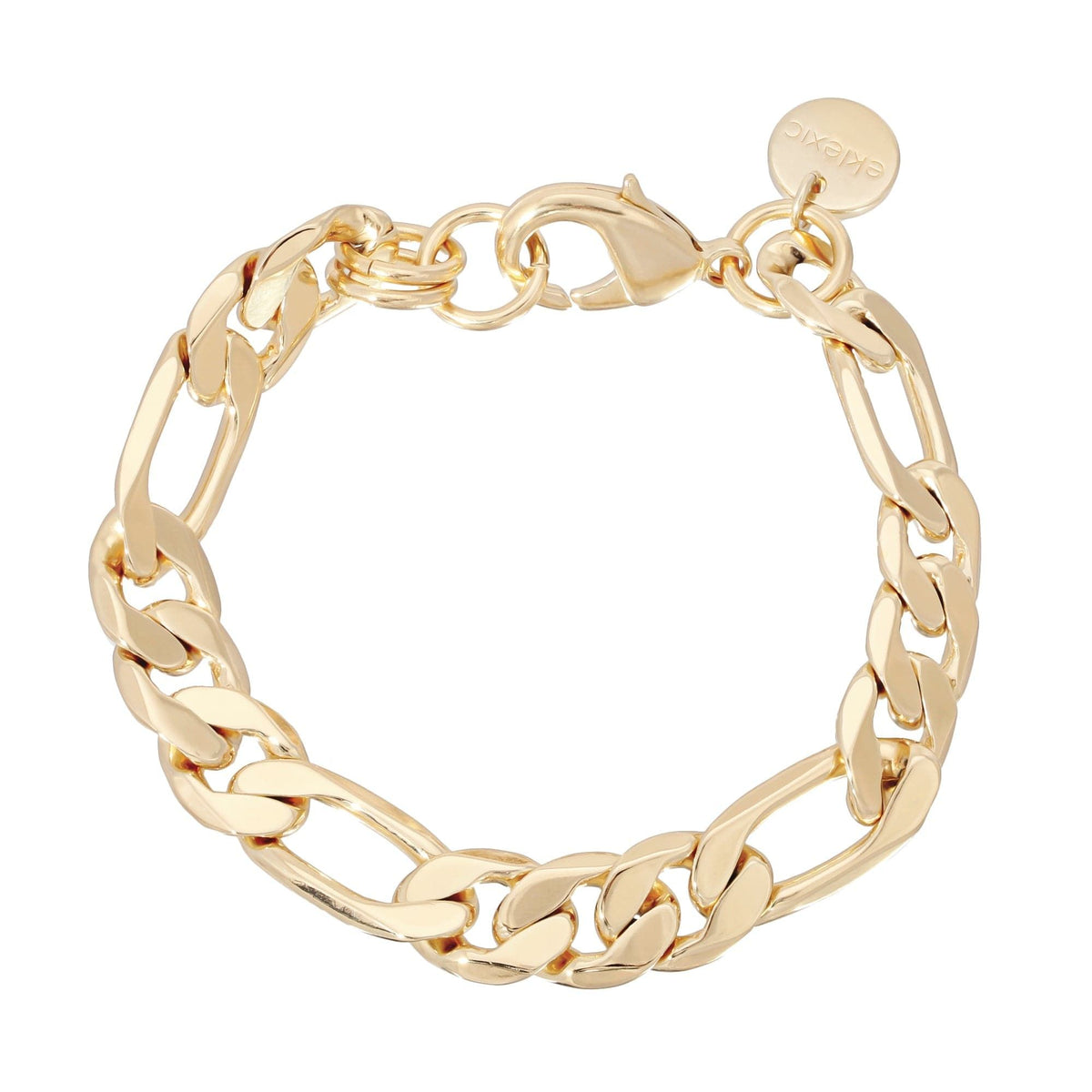 Gold-toned Figaro chain bracelet on Men’s Axel Bracelet product display
