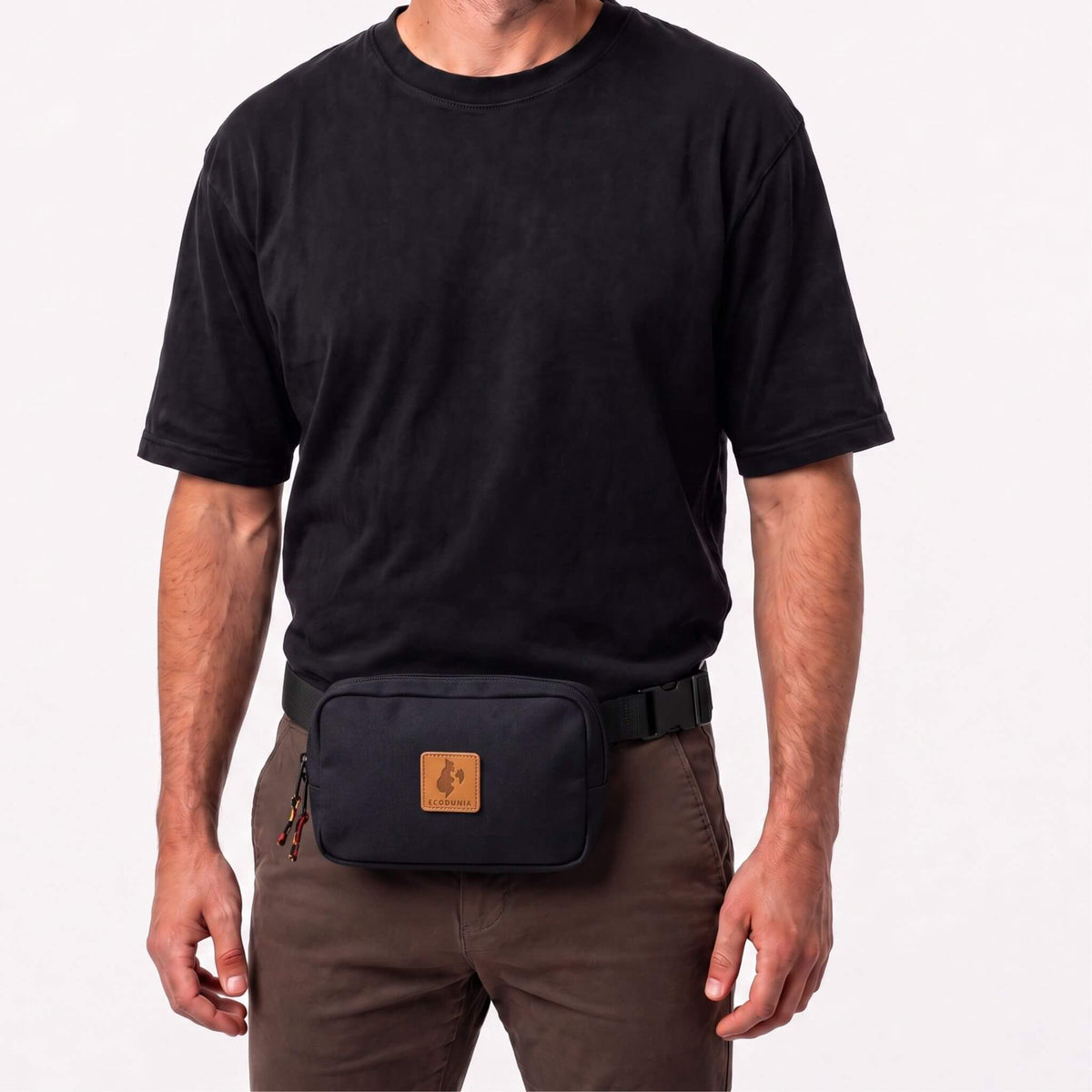 Canvas Crossbody Belt Bag Pouch, The Everywhere Belt Bag #color_black